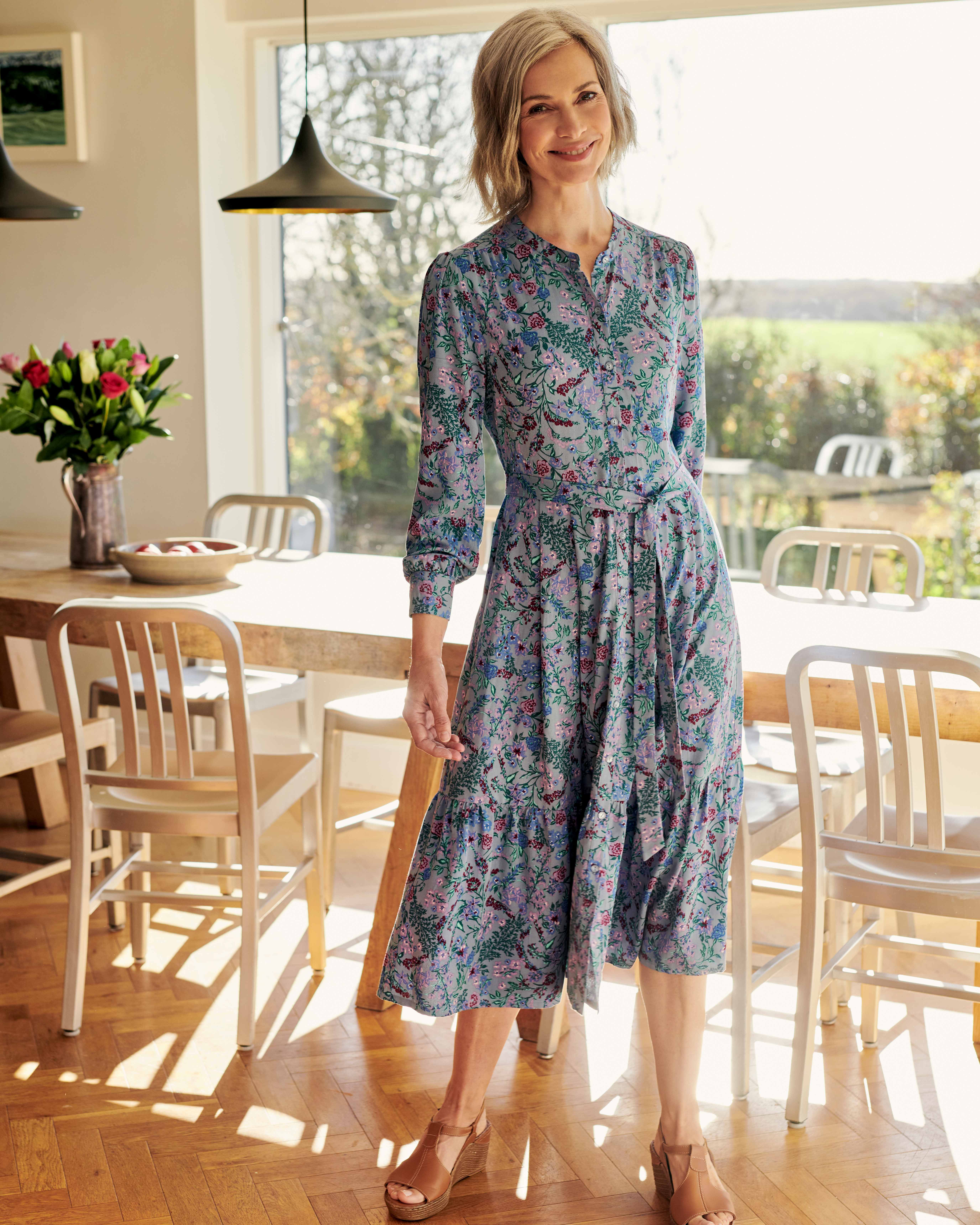 Multi Floral | Softly Tiered Dress | WoolOvers US