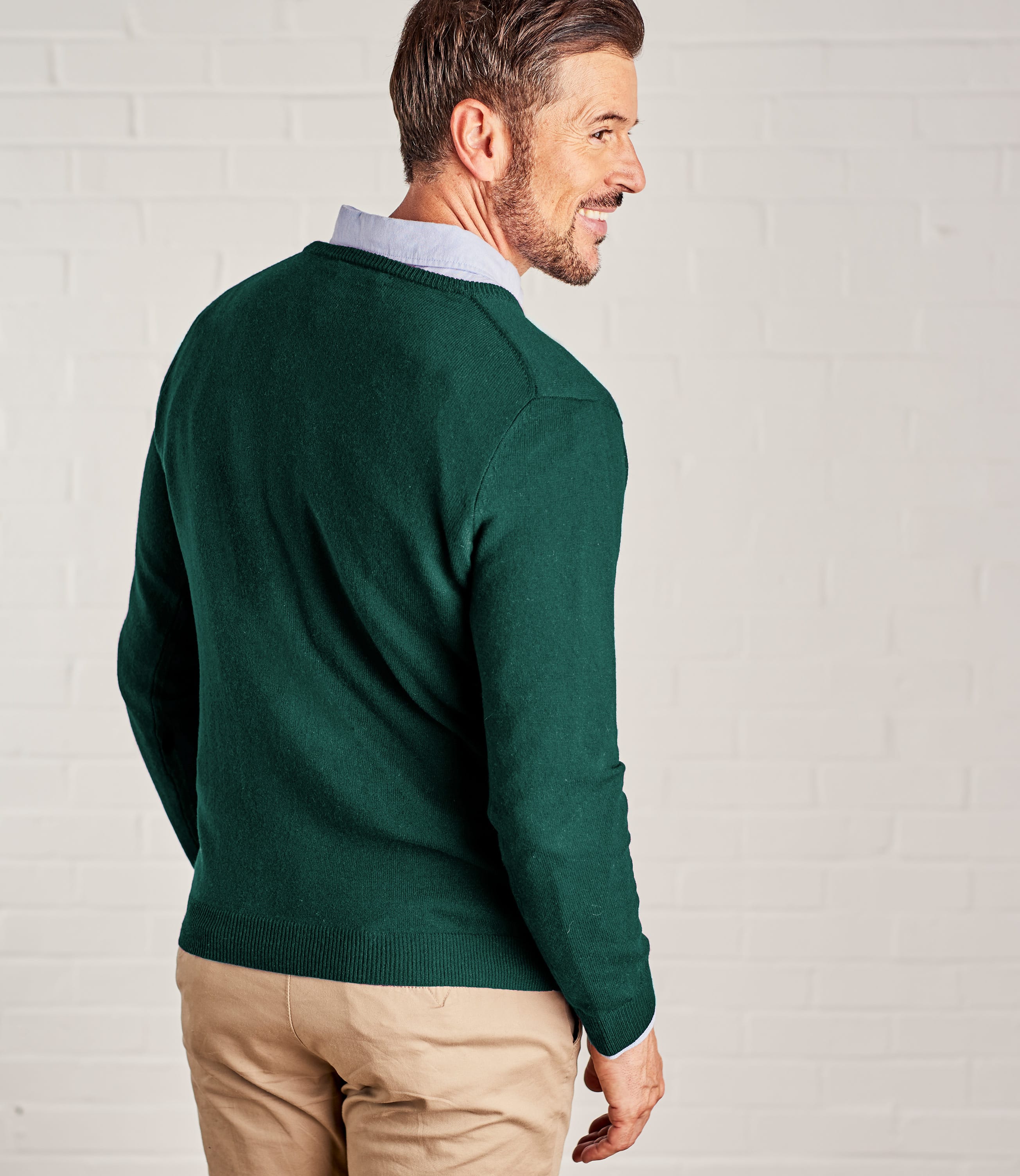 Bottle Green | Cashmere & Merino Classic V Neck Knitted Bottle Green | Cashmere & Merino Classic V Neck Knitted