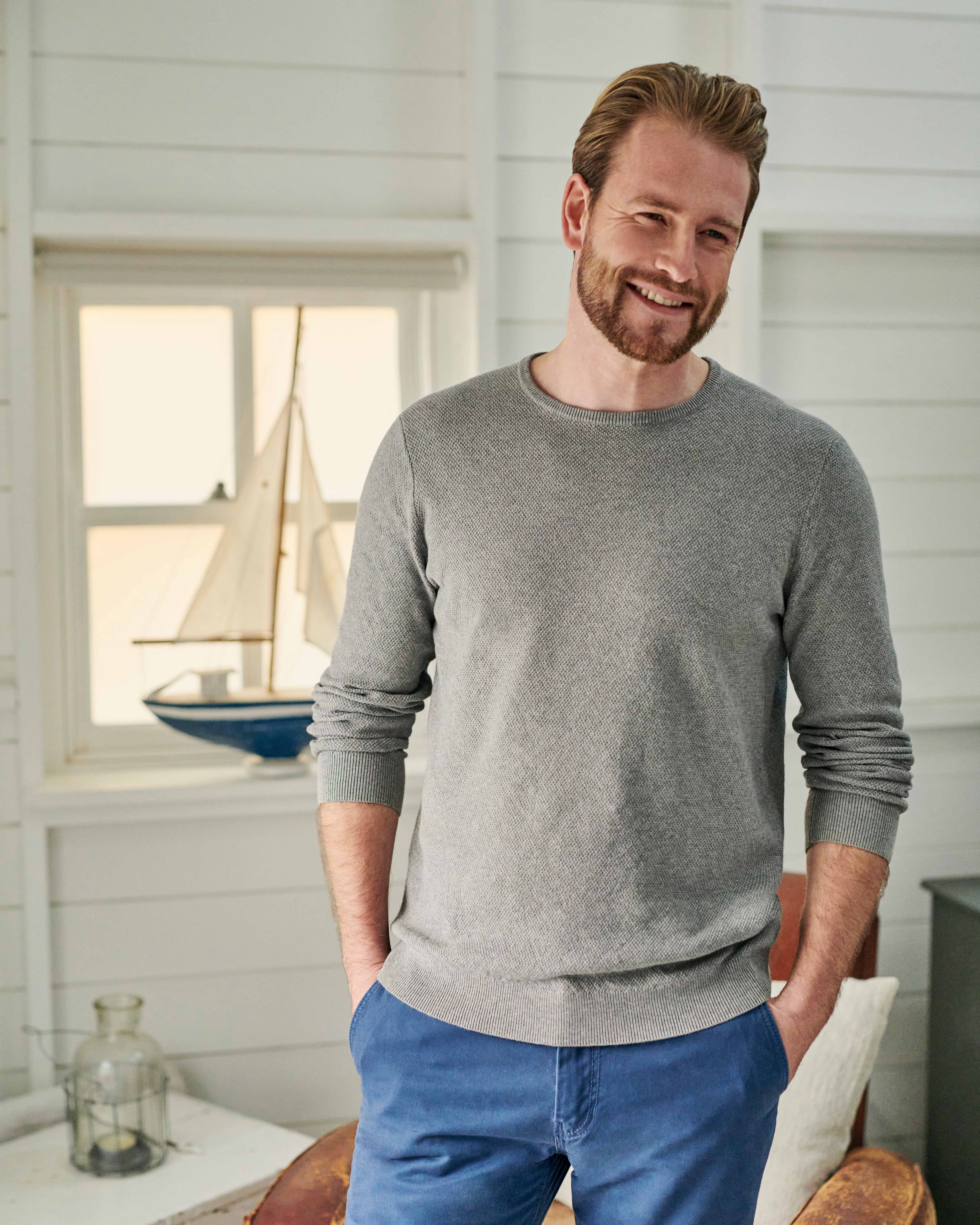 men's organic cotton crew neck sweater