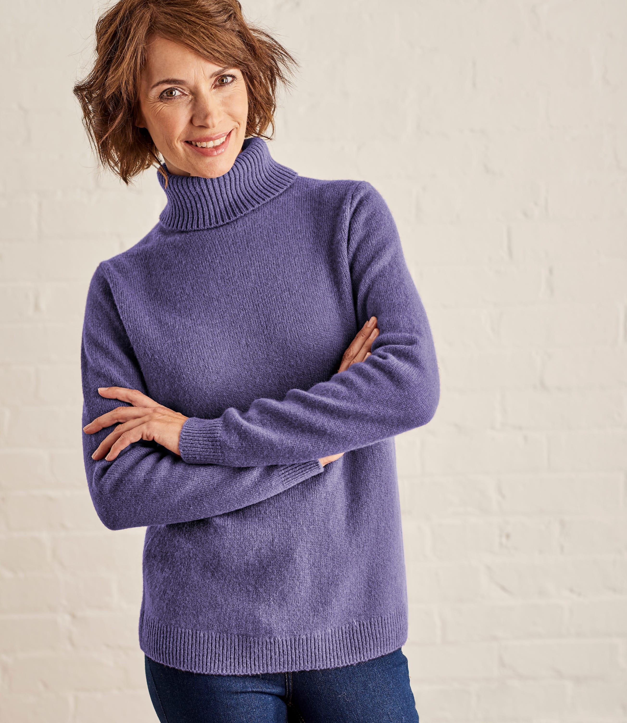 Deep Lilac Womens Lambswool Polo Jumper WoolOvers AU