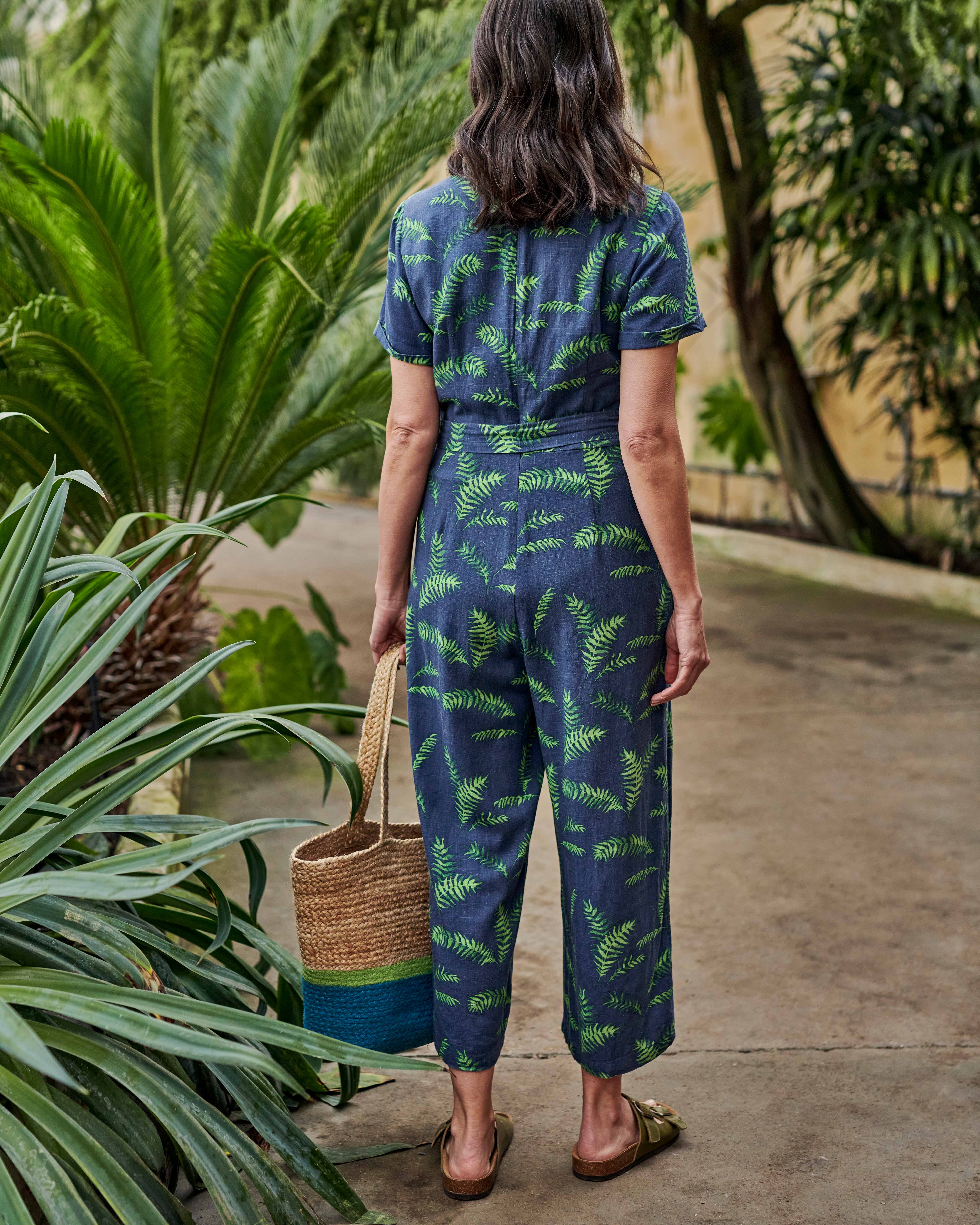 Tropical Leaf | Tropical Printed Jumpsuit | WoolOvers UK