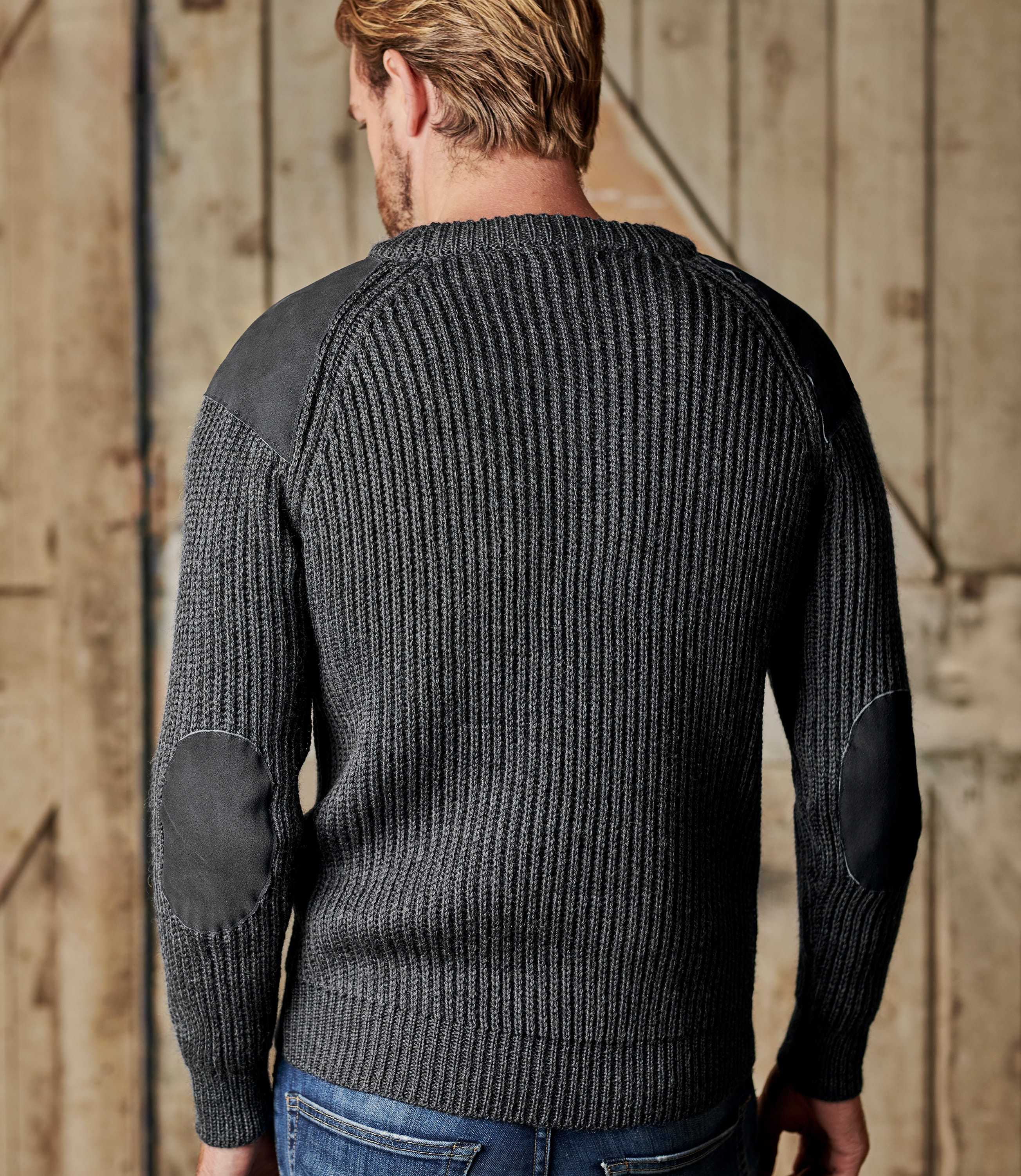 WoolOvers 100% Pure Wool Countryman Sweater Green