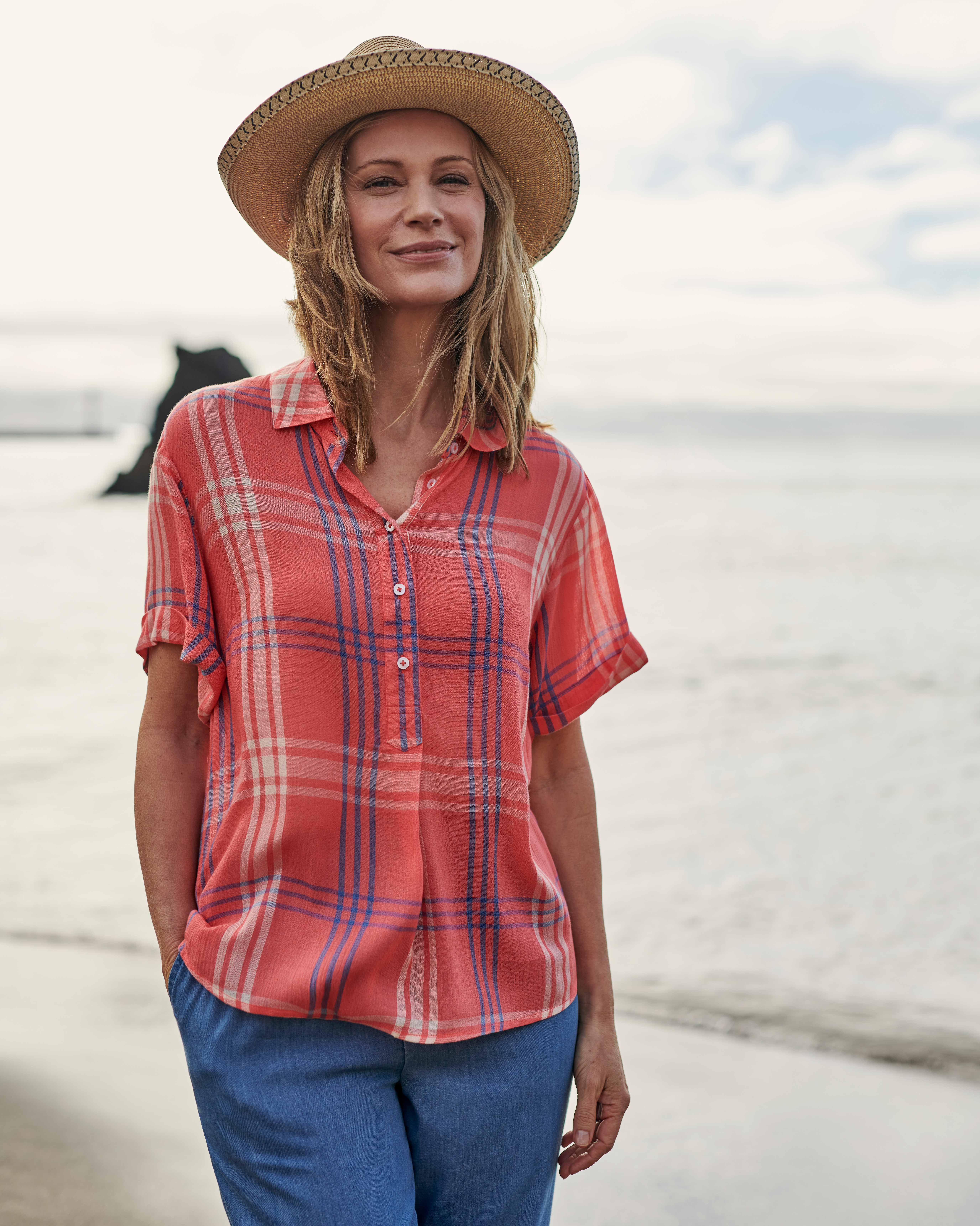 red checked night shirt