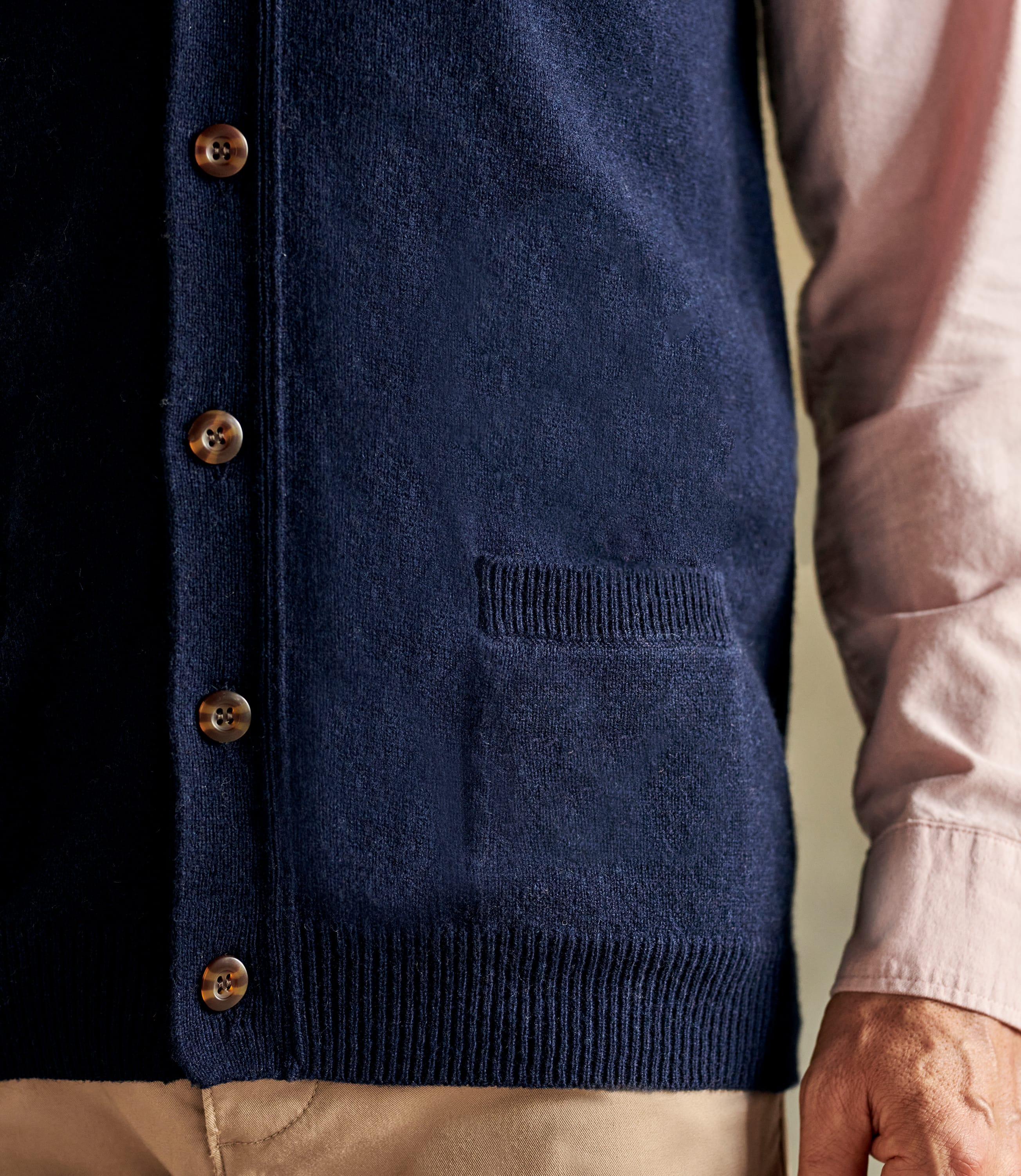 Navy Lambswool Knitted Waistcoat WoolOvers AU