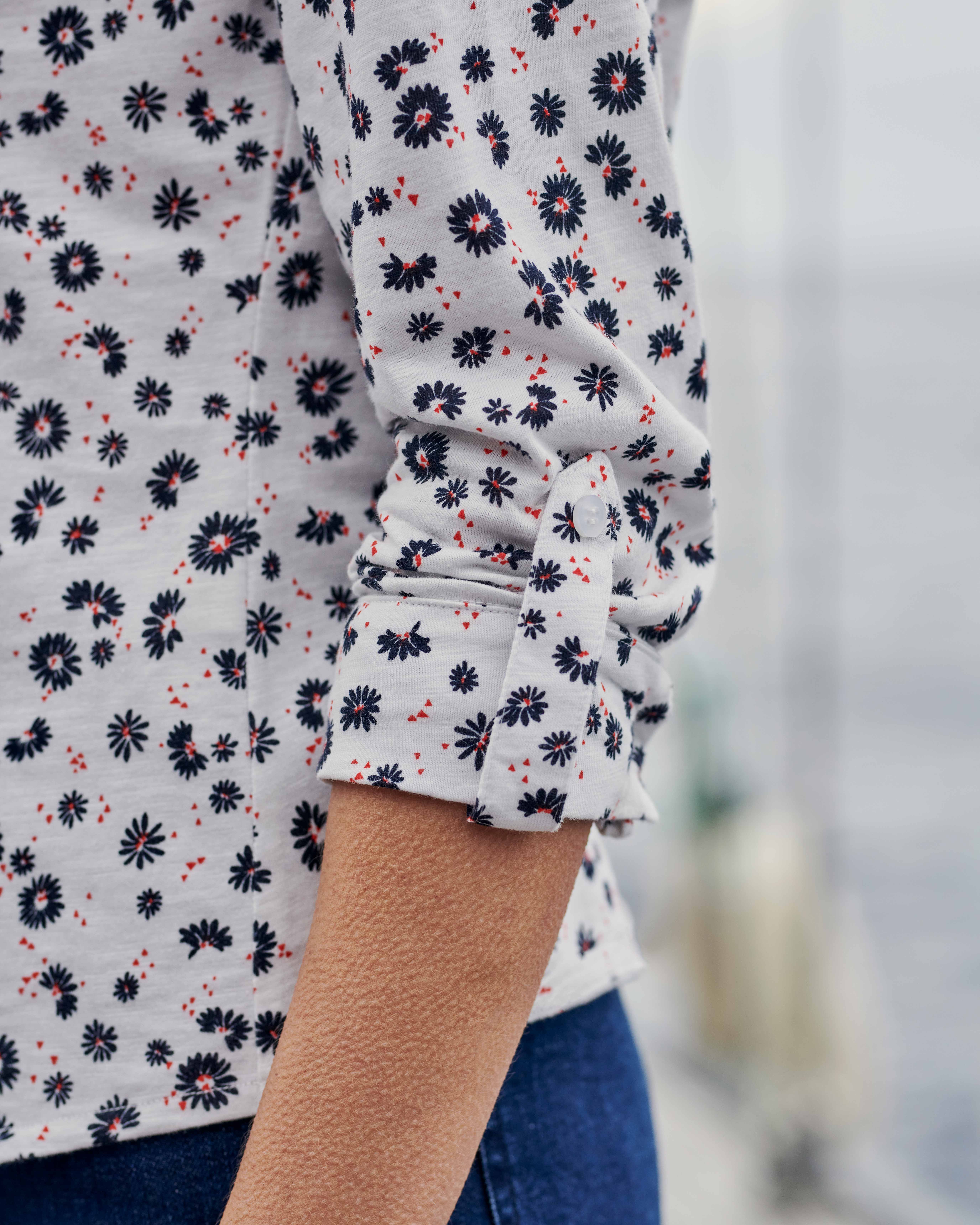 Geo Floral Womens Organic Jersey Shirt WoolOvers UK