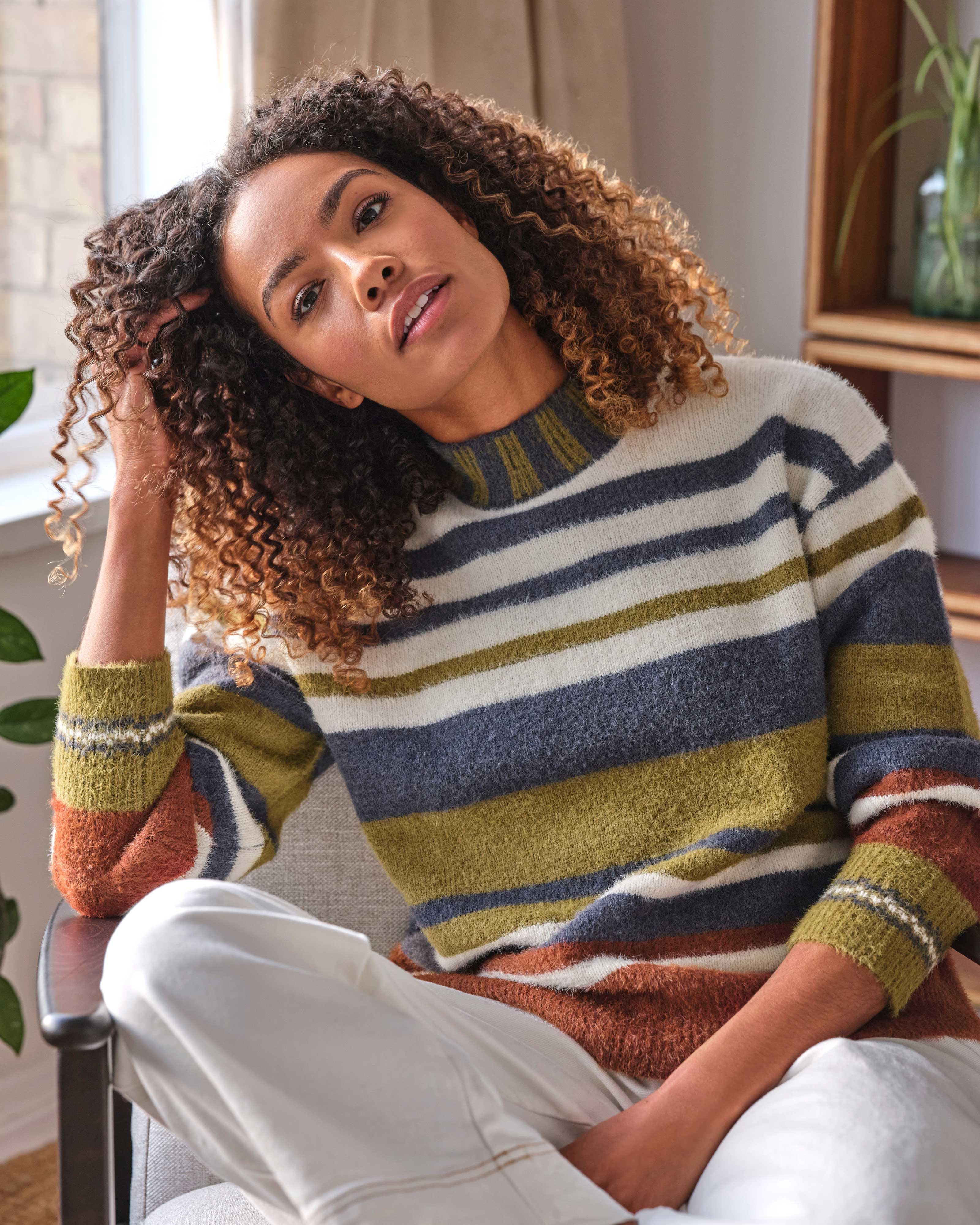 Multi | Brontee Lambswool Stripe Jumper | WoolOvers UK