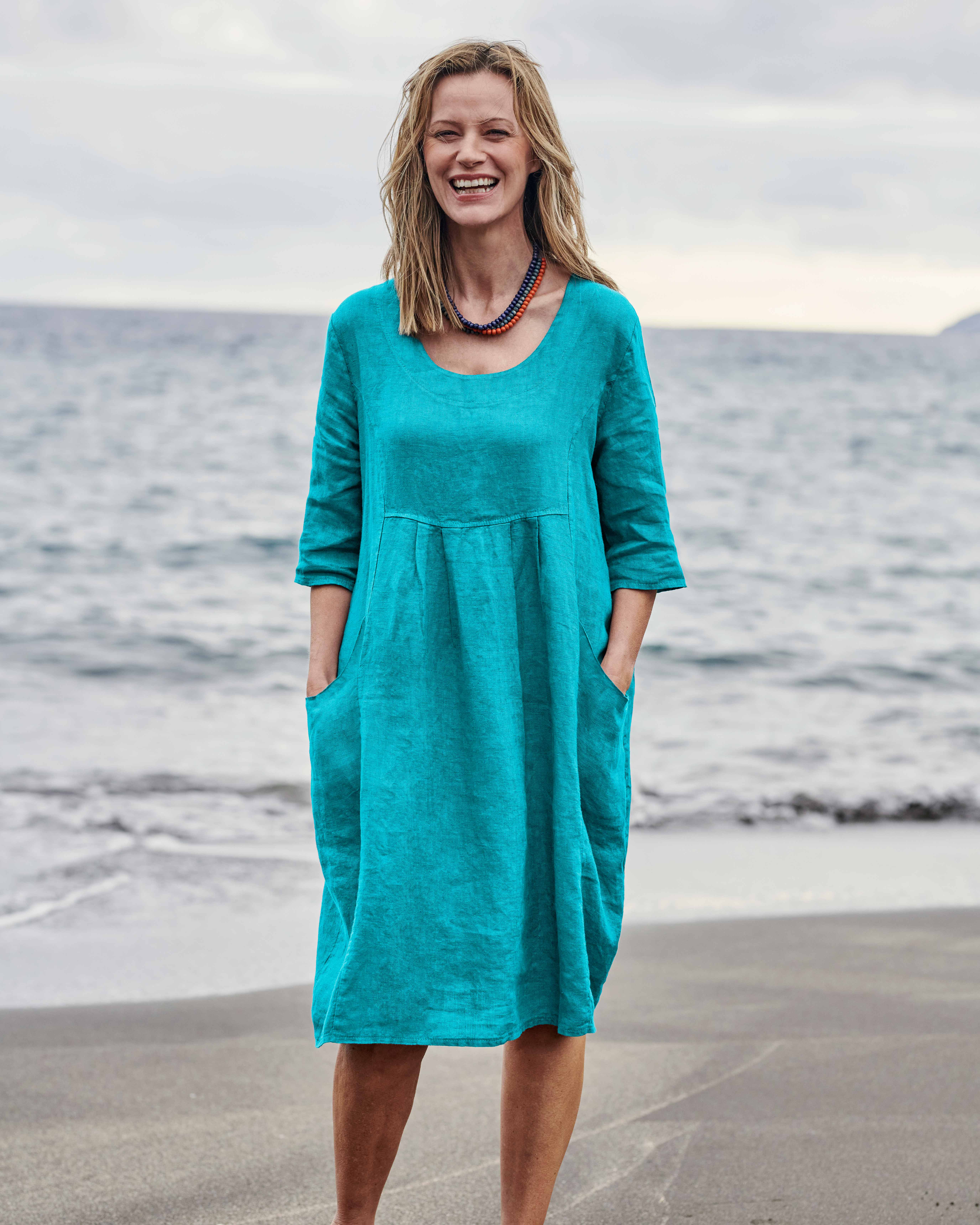 Lagoon | Womens Linen Pocket Tunic Dress | WoolOvers AU