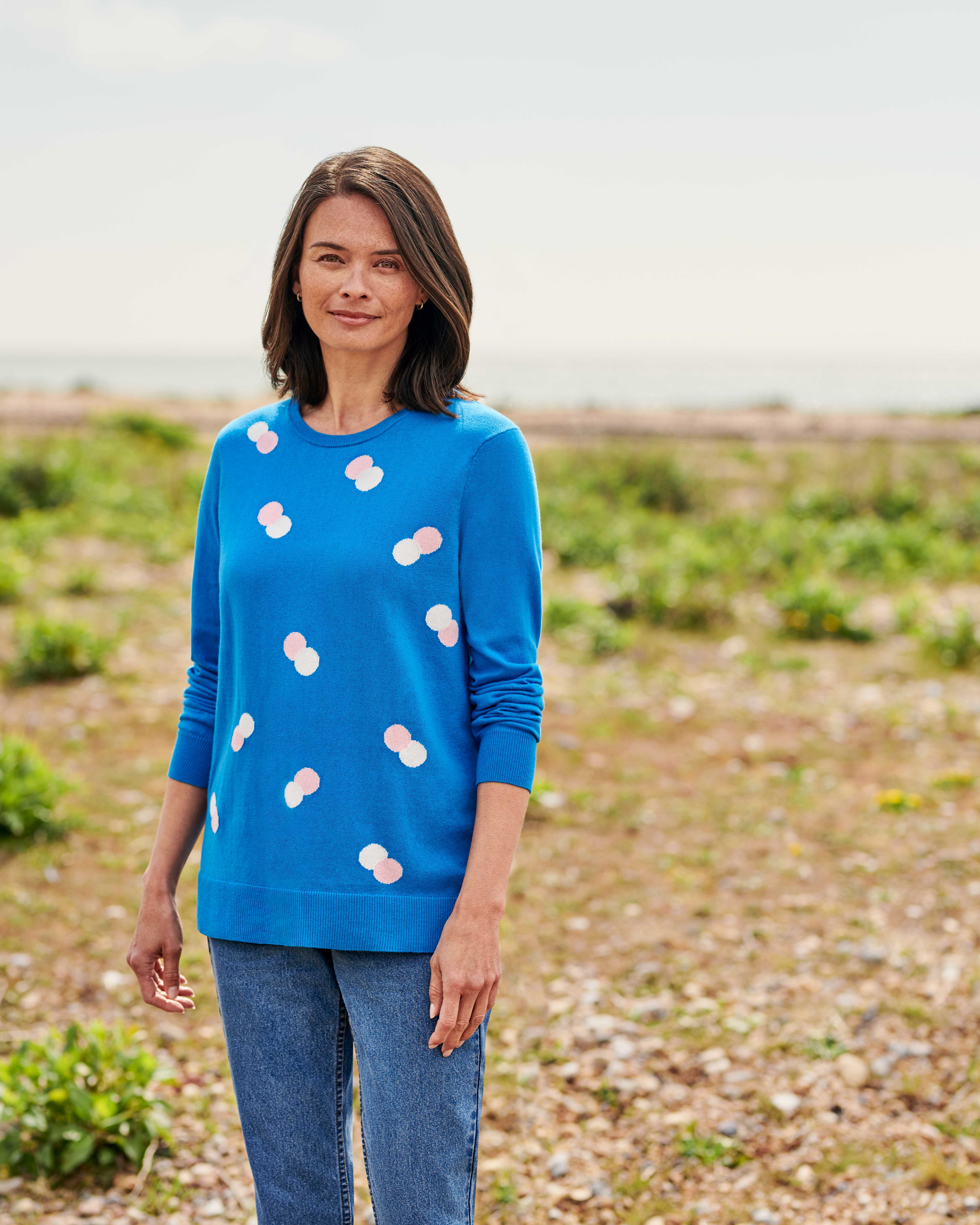 Blue Multi Organic Cotton Spot Sweater WoolOvers US