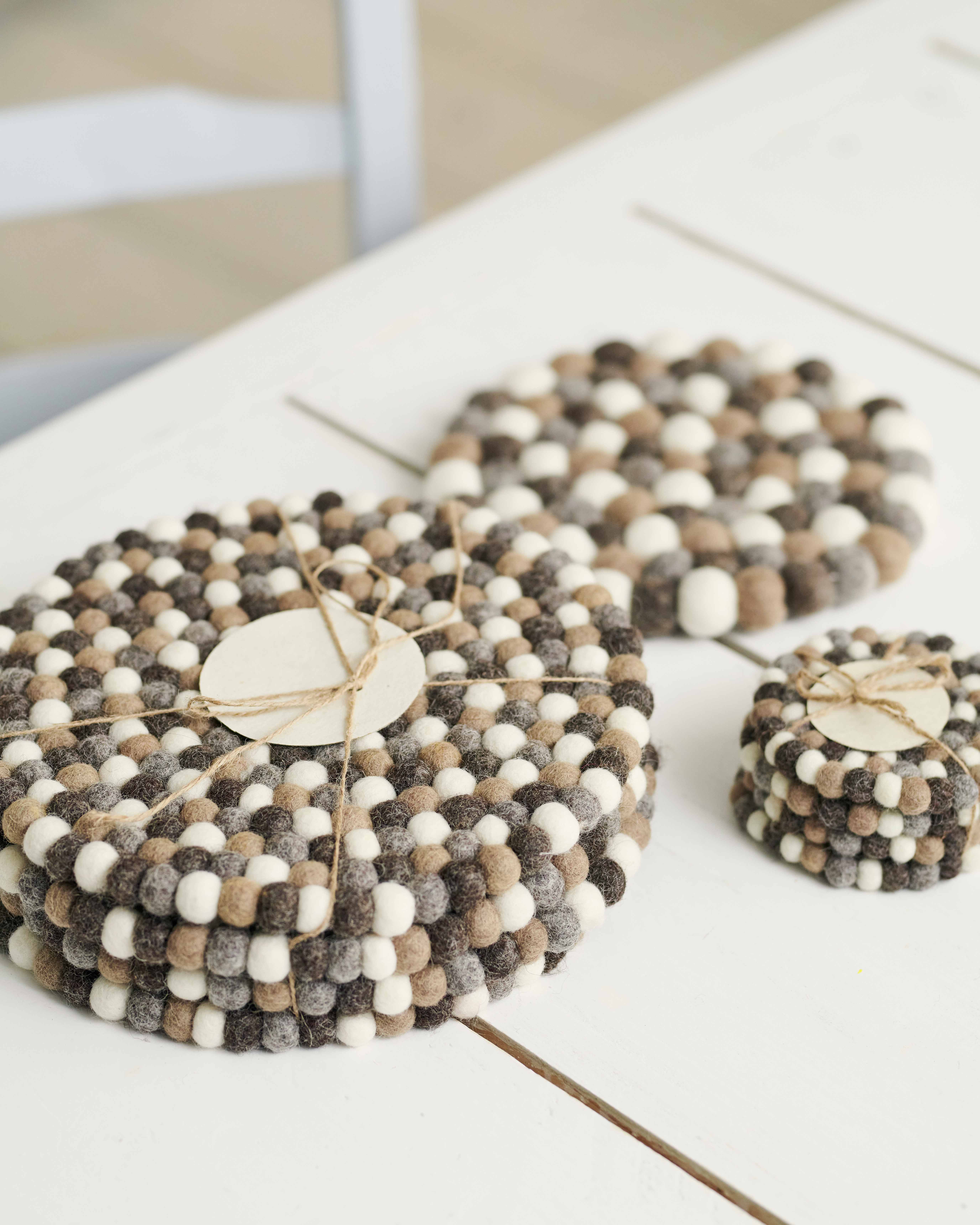 Multi Grey Felt Placemat 4 Pack WoolOvers UK