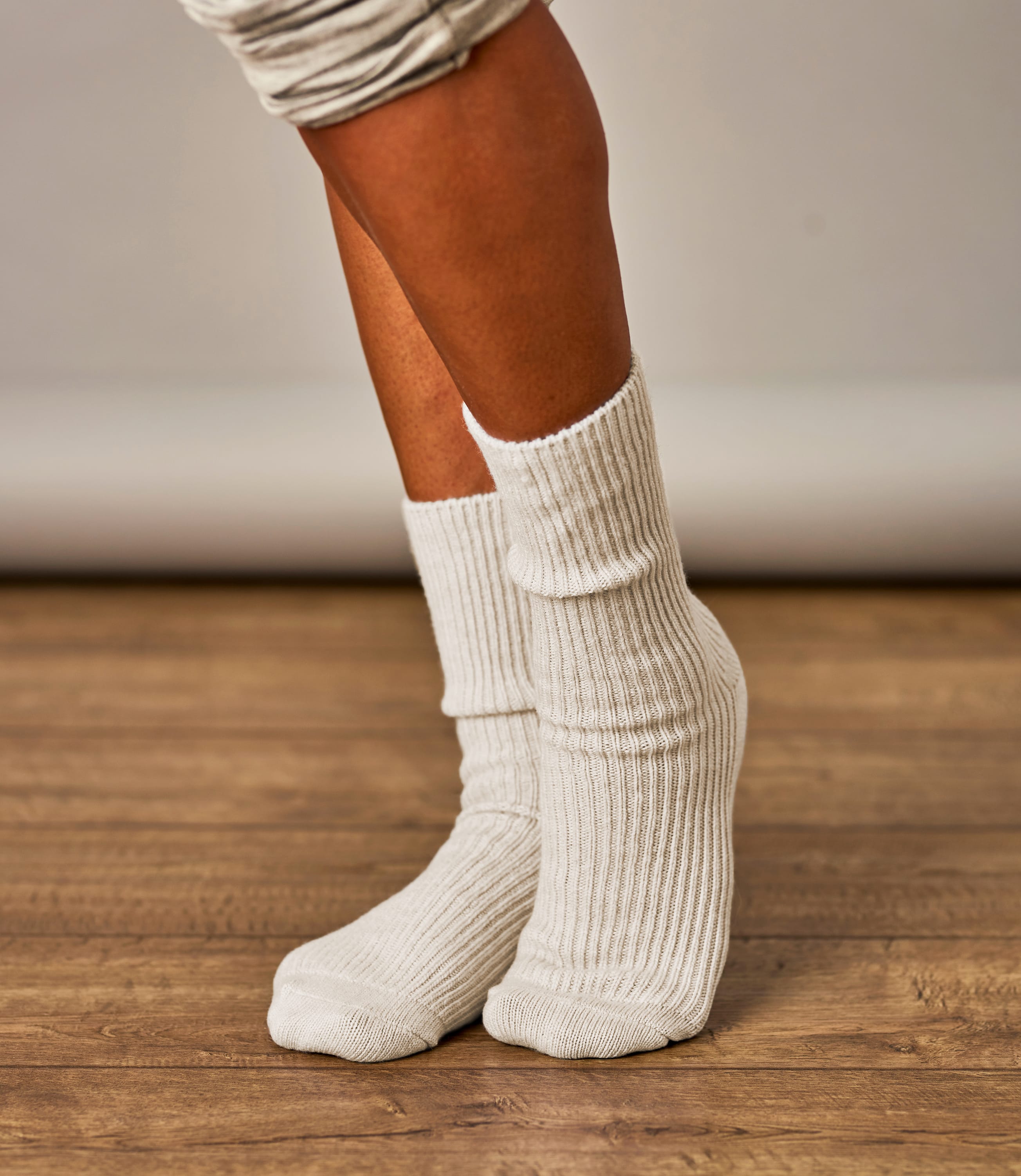 Cream | Womens Cashmere & Merino Socks | WoolOvers UK