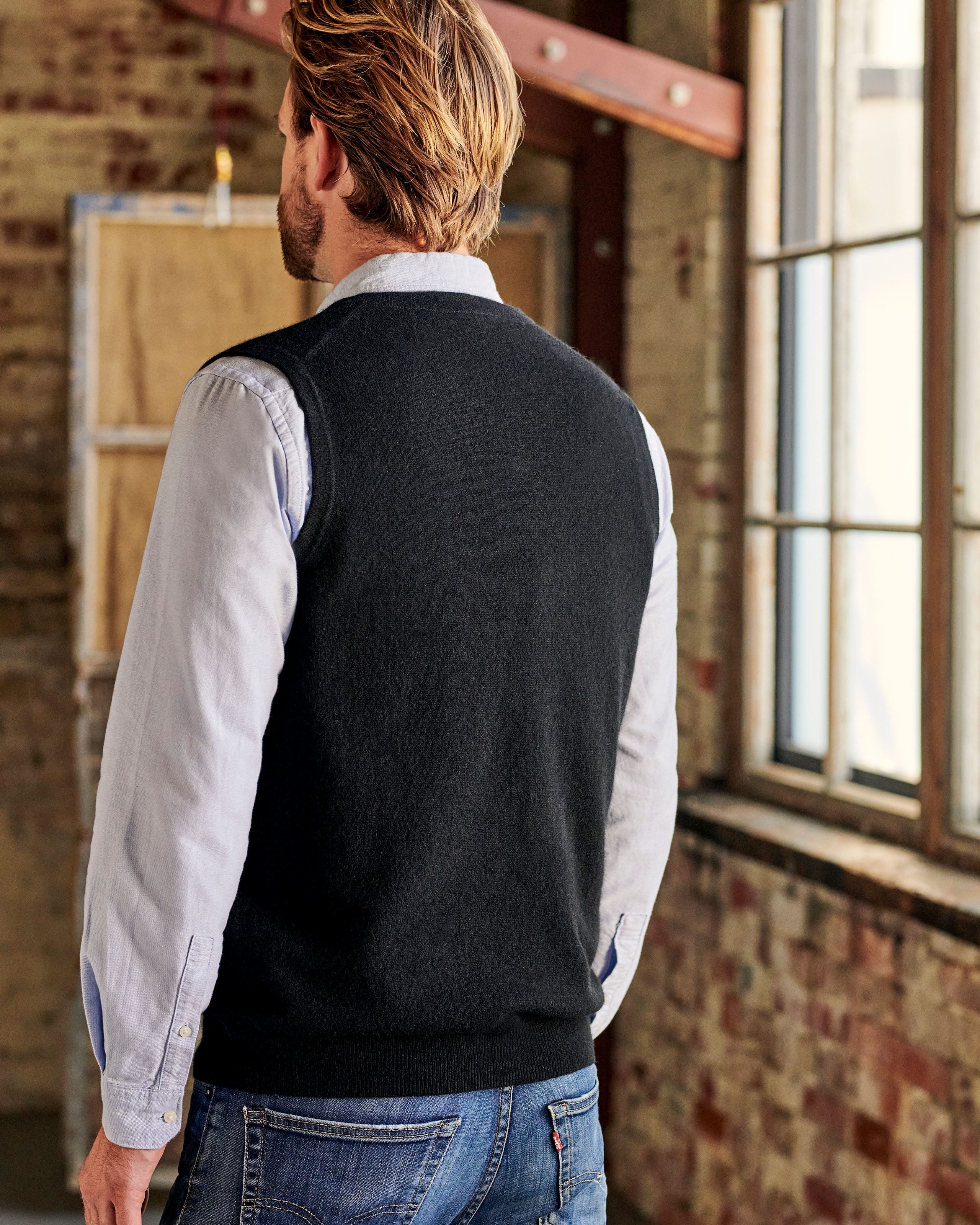 Black Cashmere Vest WoolOvers US