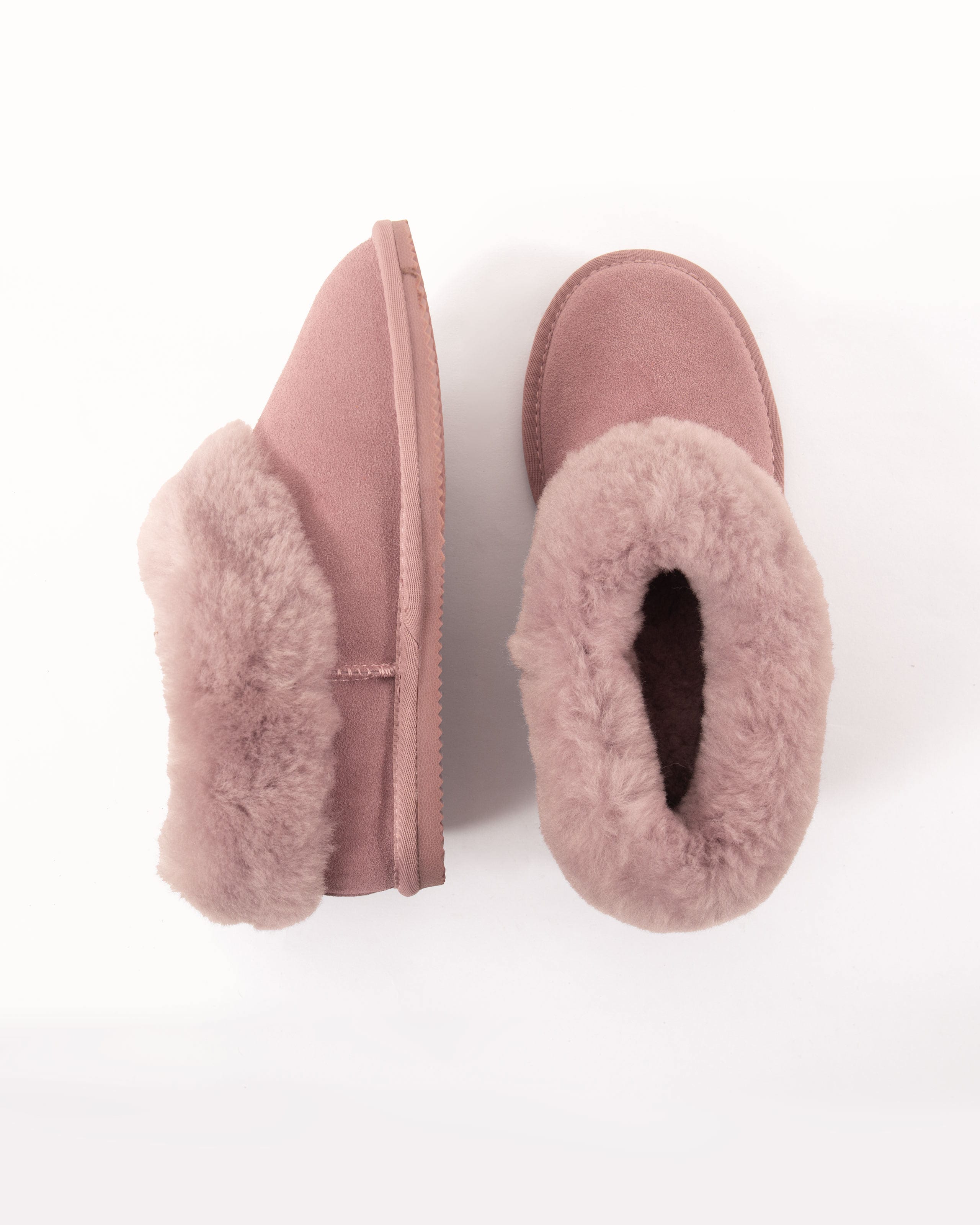 Dusky Mauve | Womens Short Sheepskin Slipper Boot | WoolOvers US