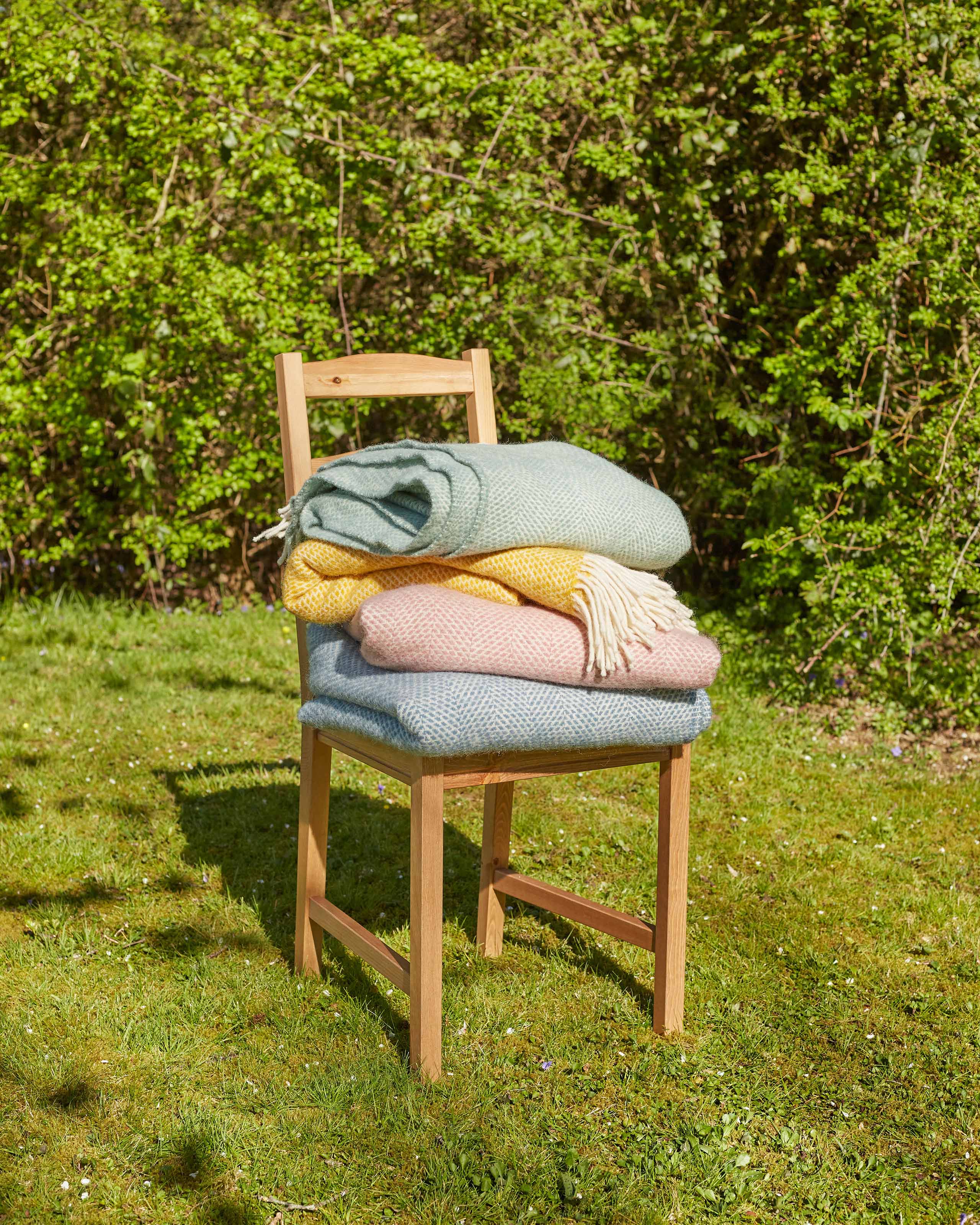 Yellow Pure Wool Beehive Throw WoolOvers US