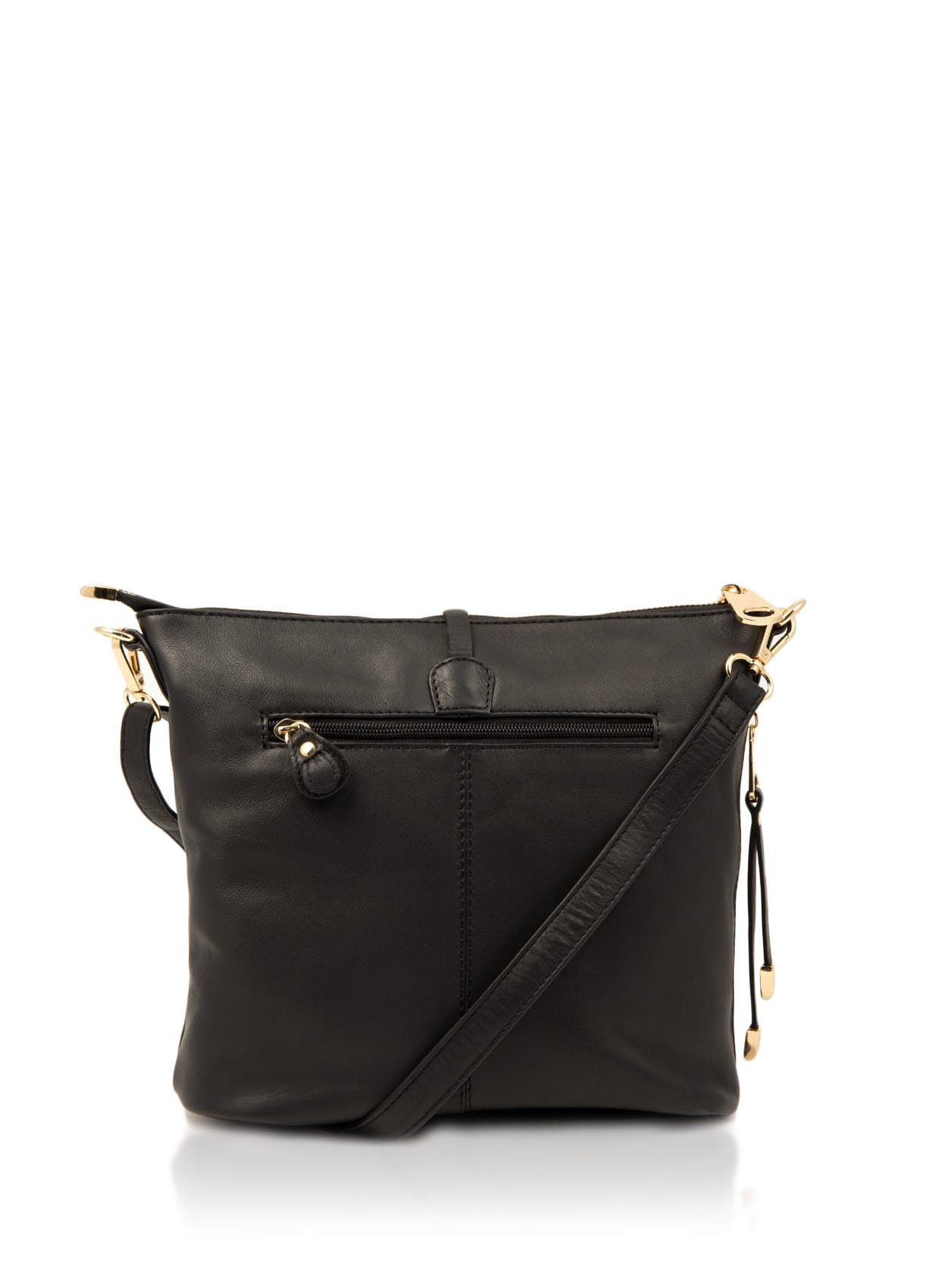 Black | Cartmel Leather Cross Body Bag | WoolOvers UK