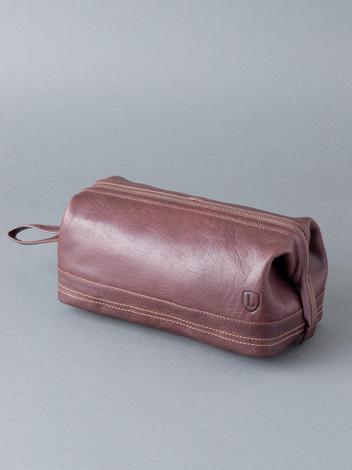 Brown Keswick Leather Washbag WoolOvers UK