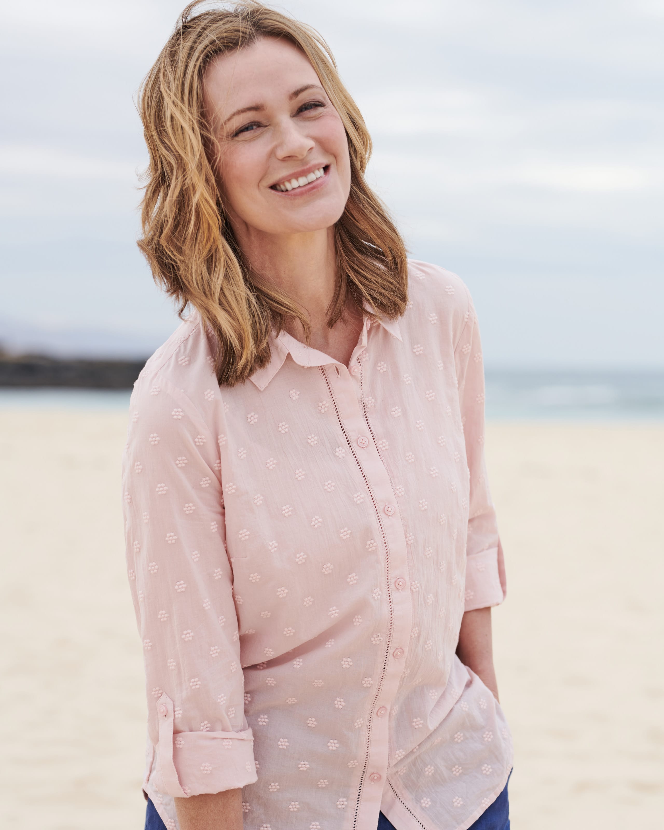 Shell Pink | Daisy Dobby Shirt | WoolOvers UK