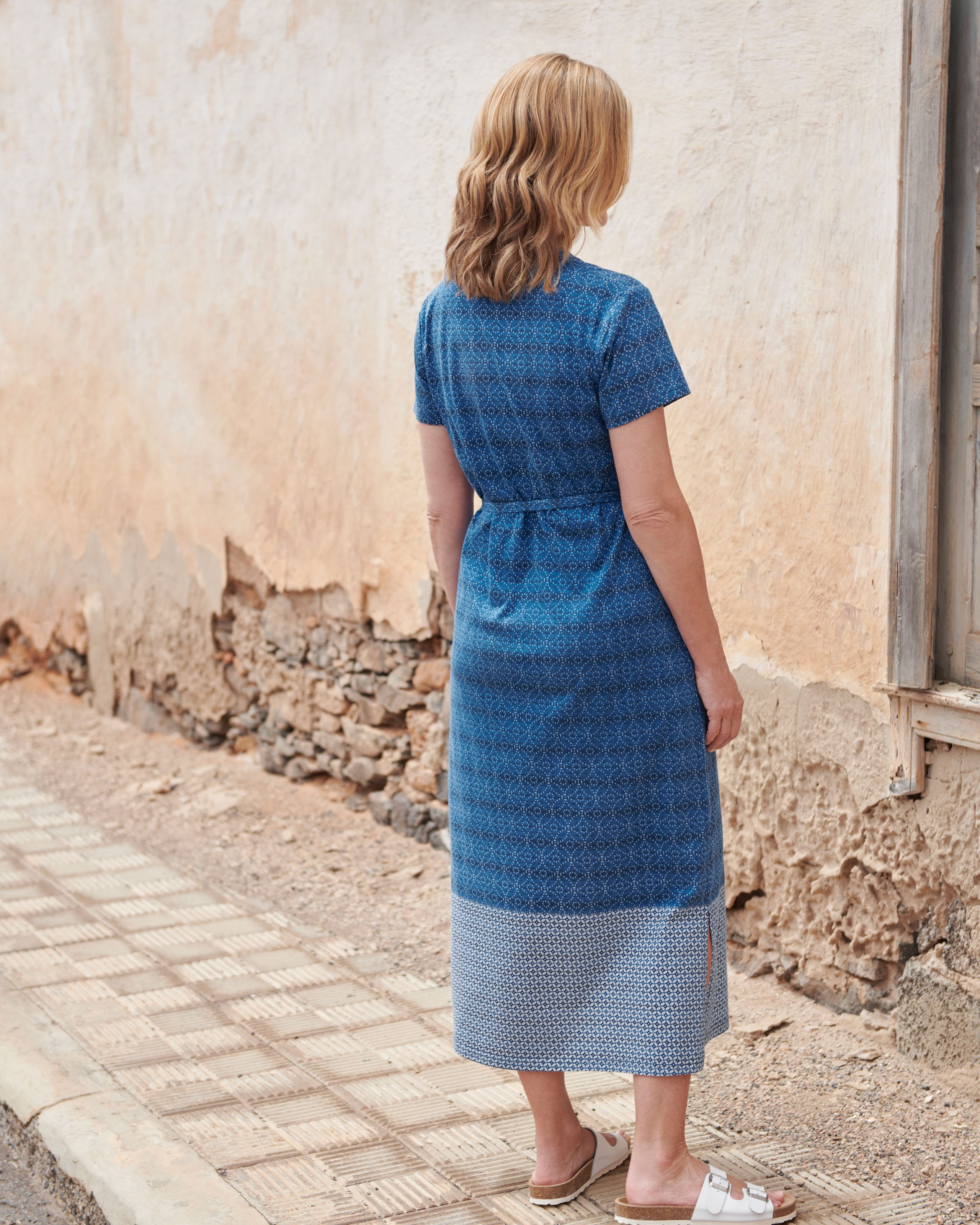 Border Tile Print | Notch Neck Maxi Dress | WoolOvers AU