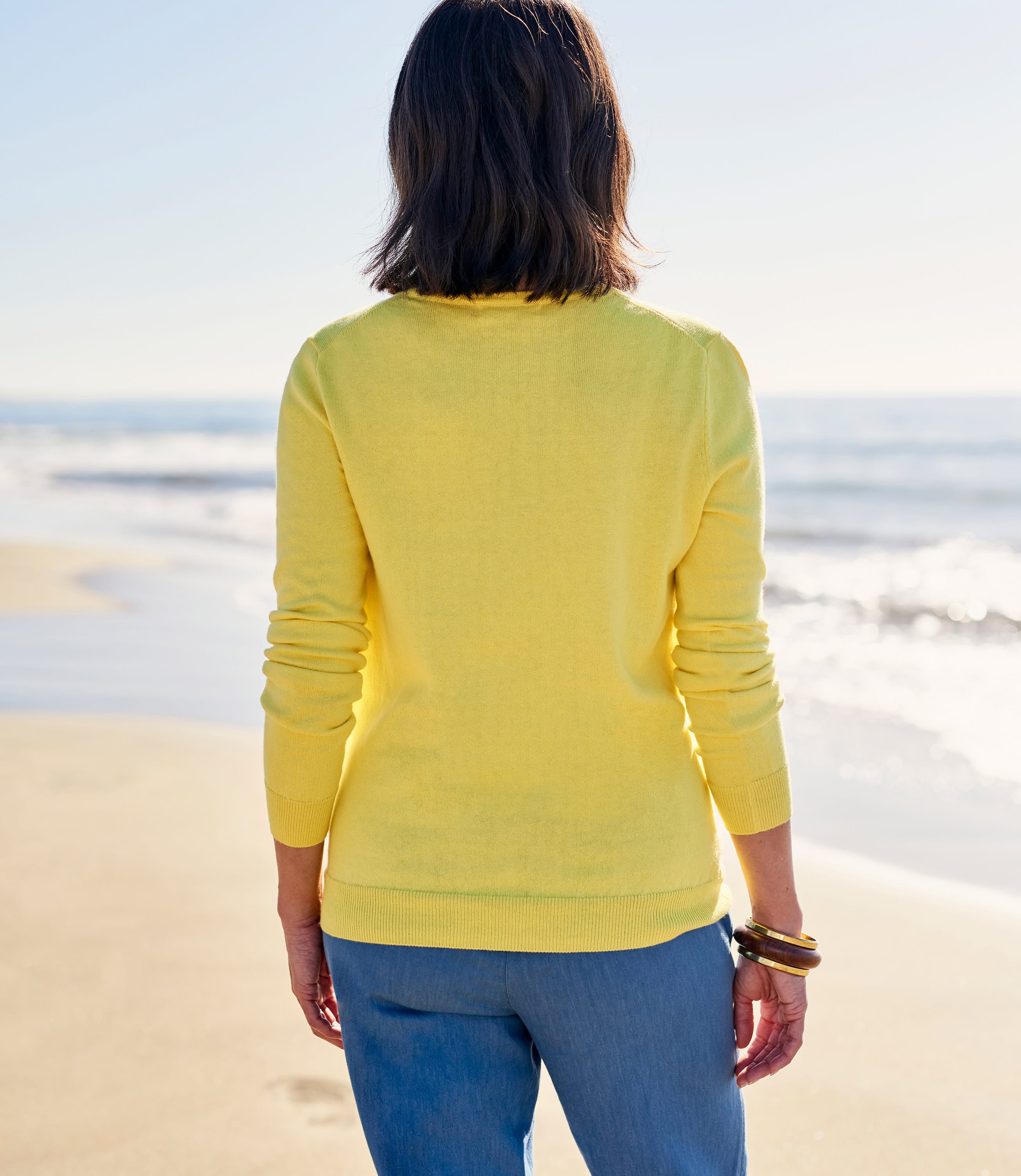 Limoncello Cashmere & Cotton V Neck Jumper WoolOvers AU