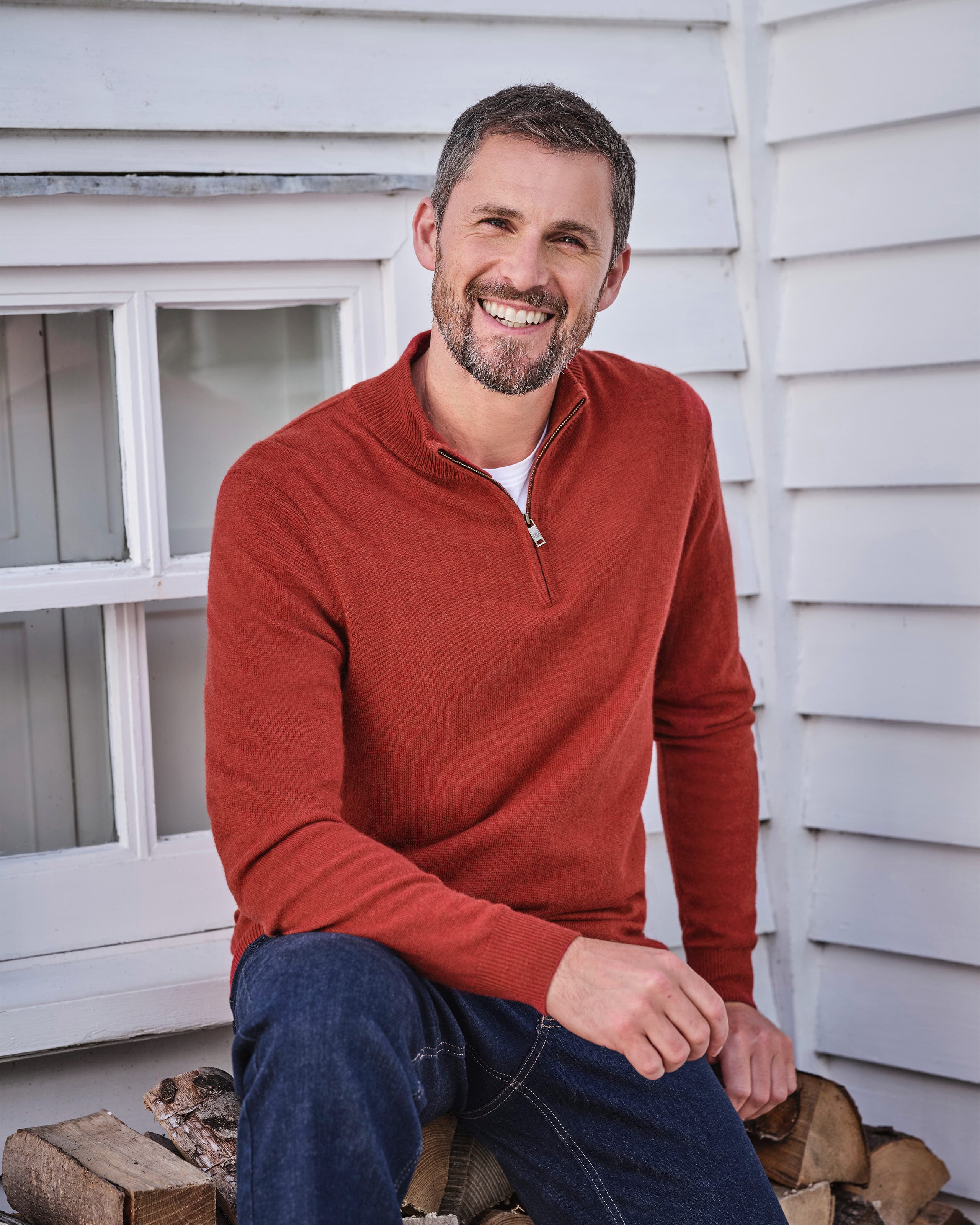 Men's Jumpers Natural Men's Knitted Jumpers WoolOvers AU