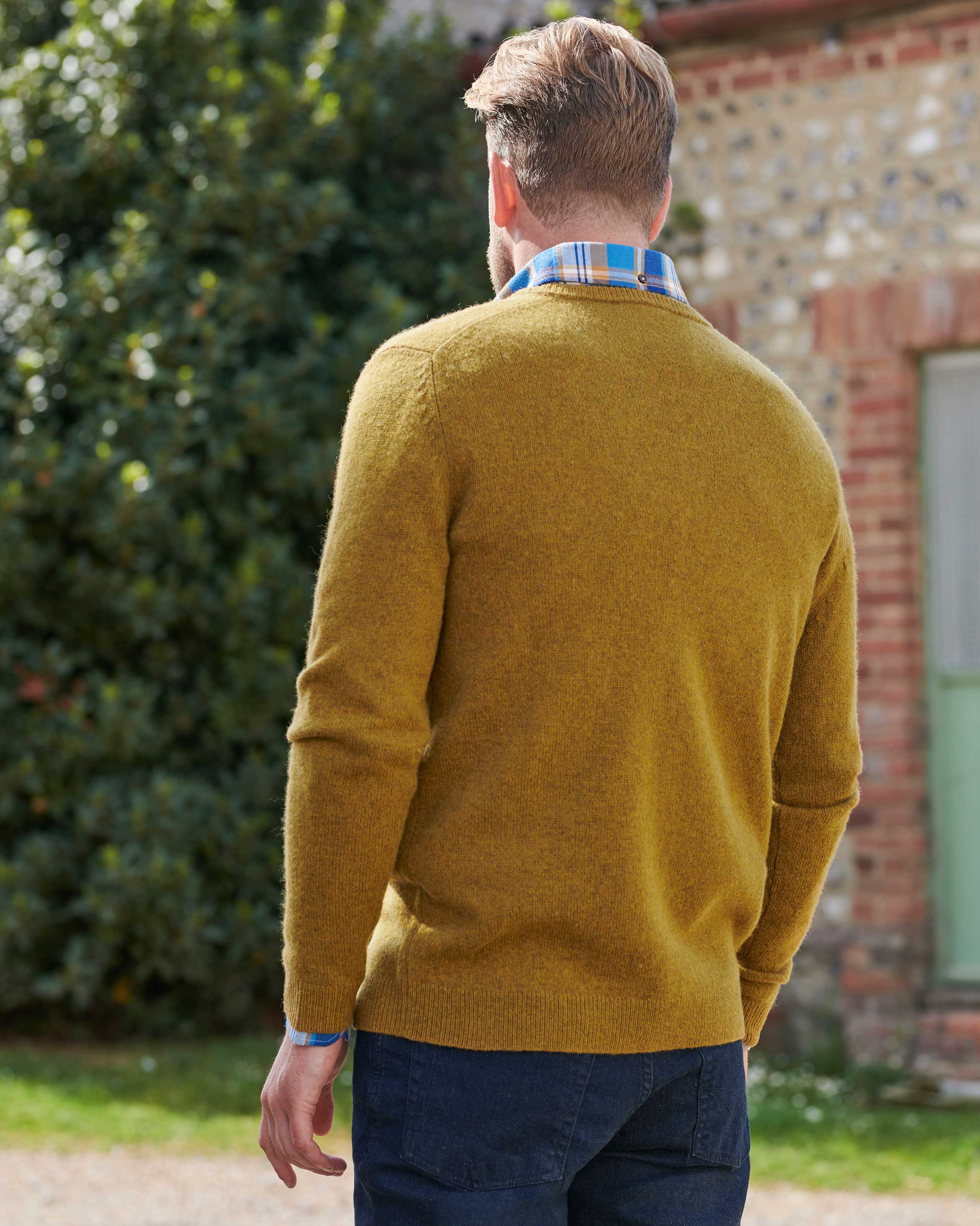 Golden Harvest Mens Lambswool V Neck Jumper WoolOvers UK