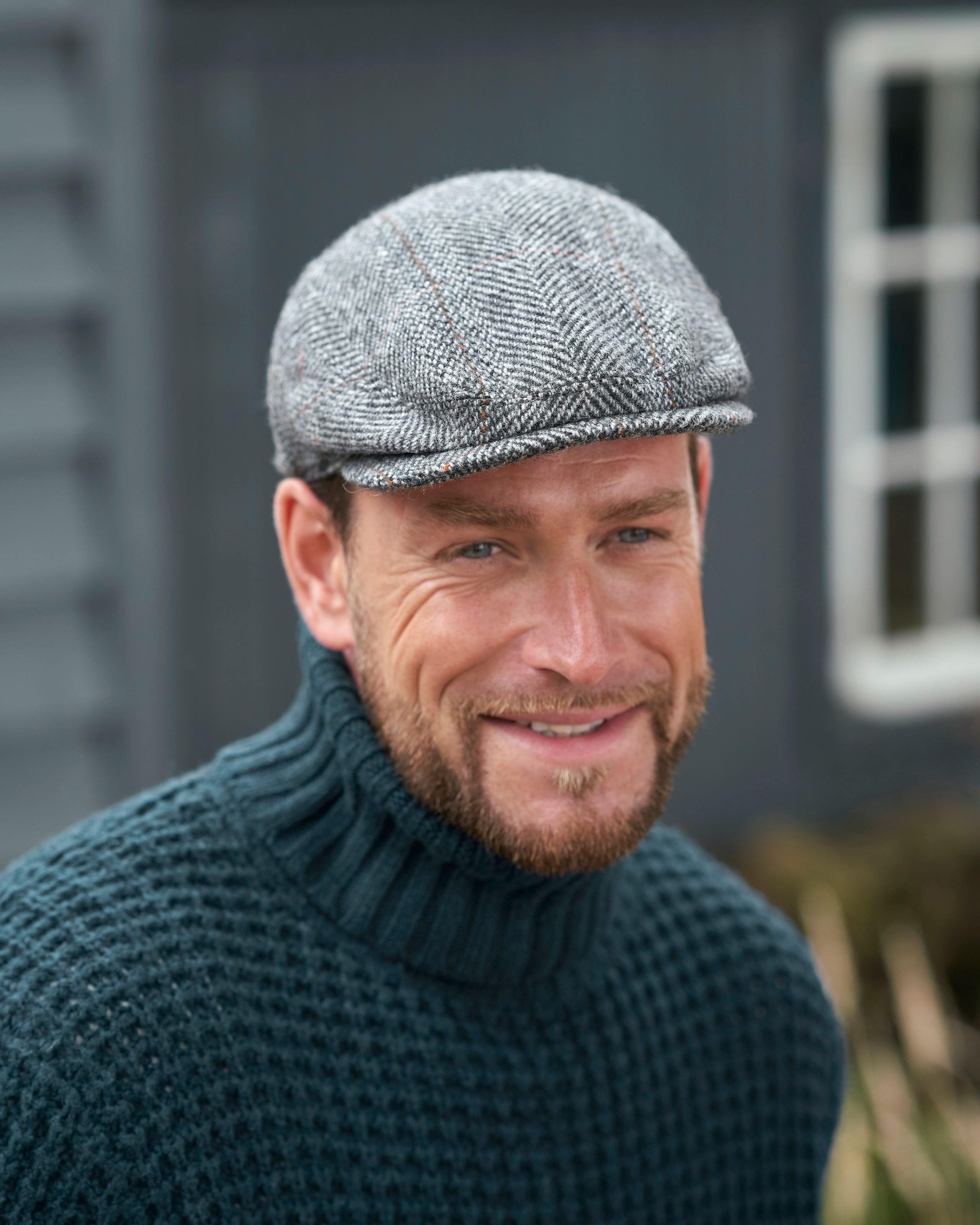Slate Grey Mens Tweed Flat Cap WoolOvers UK slate-grey-mens-tweed-flat-cap-woolovers-uk