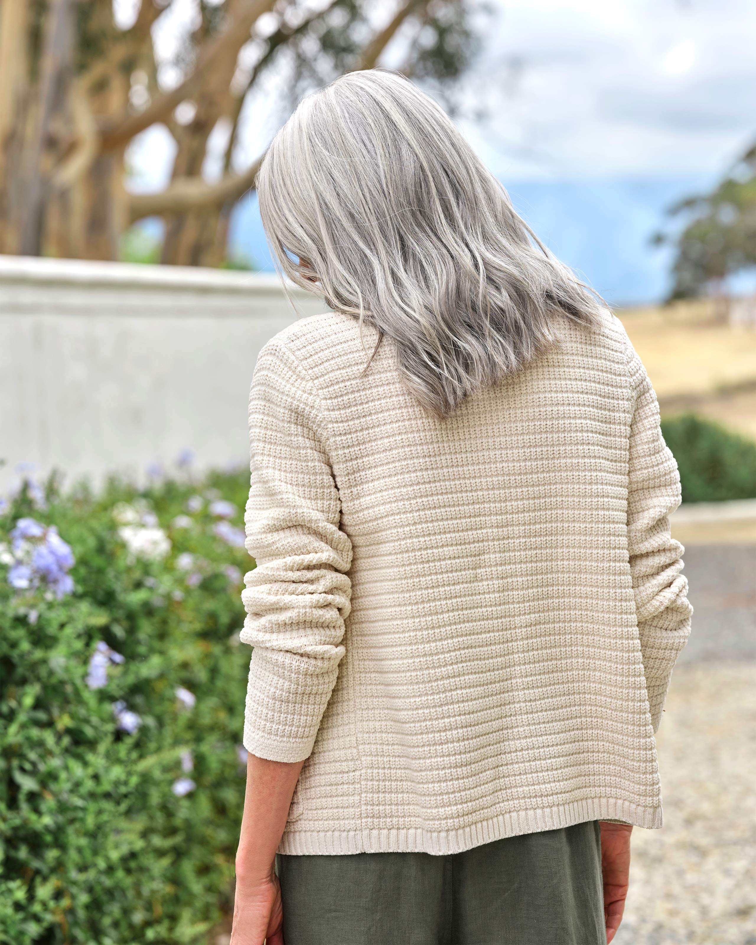 AKA Cream  Shield Chenille Crew Neck main image 1
