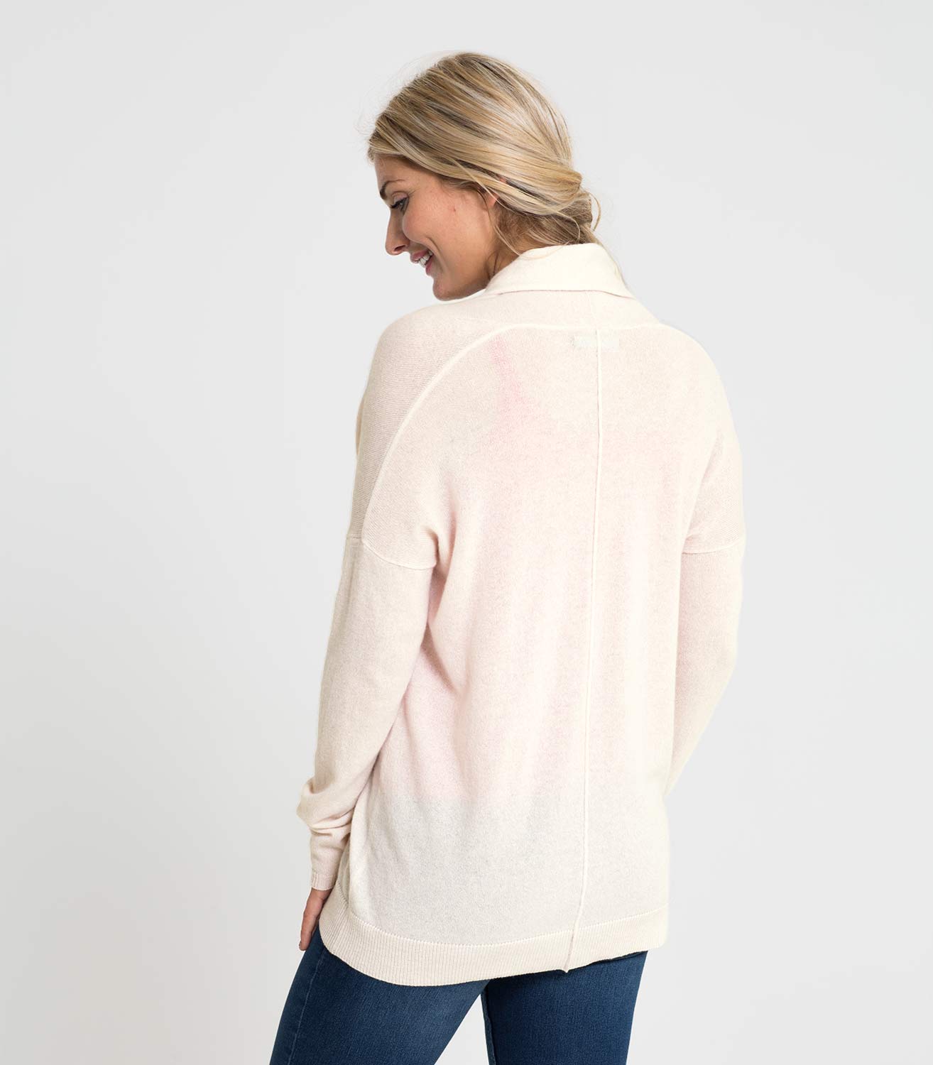 Cream Womens Lightweight Cashmere Edge to Edge Cardigan WoolOvers AU