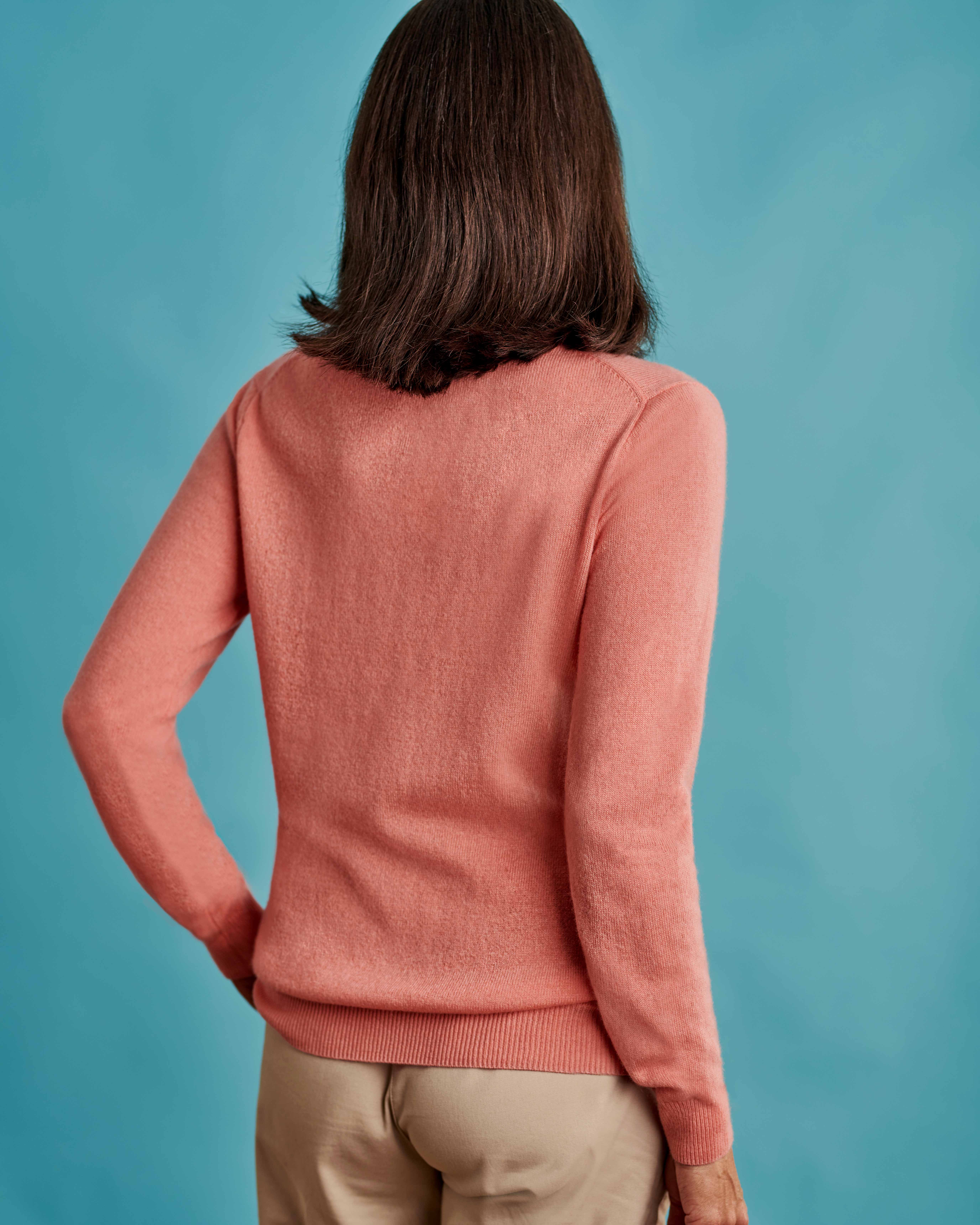 Apricot Cashmere Merino V Neck Knitted Sweater Woolovers Us