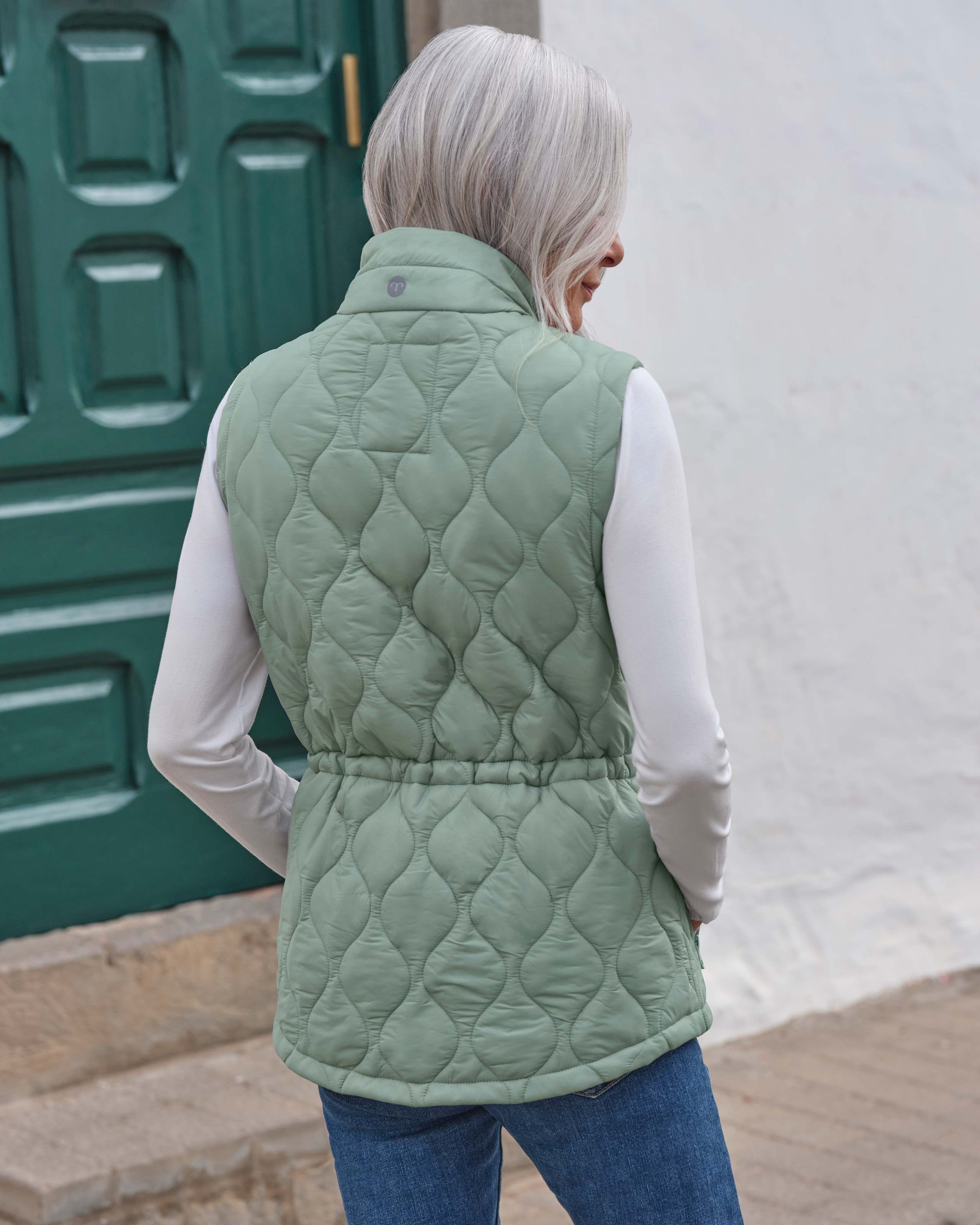 Sage Green Quilted Gilet