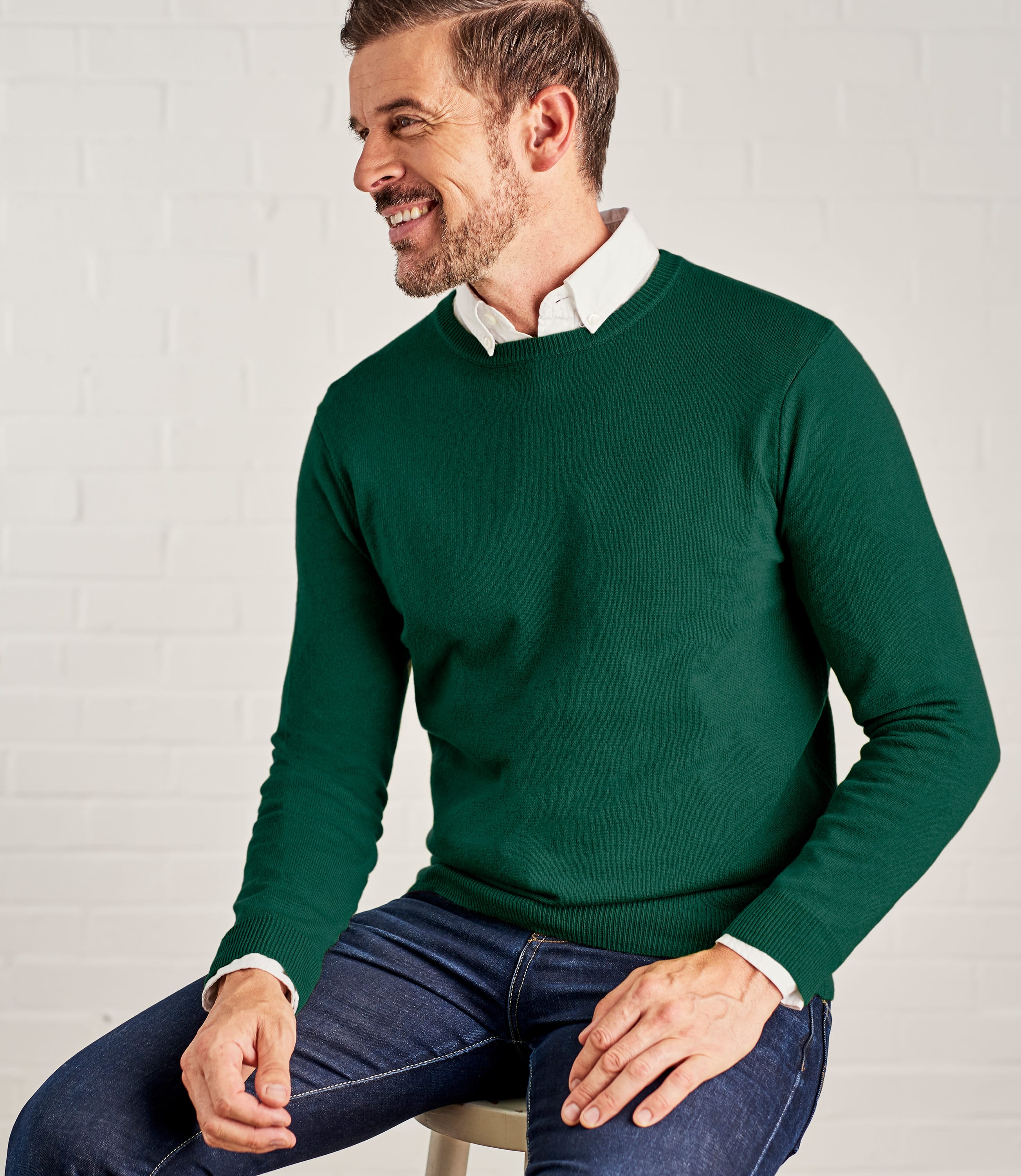 bottle green polo neck jumper