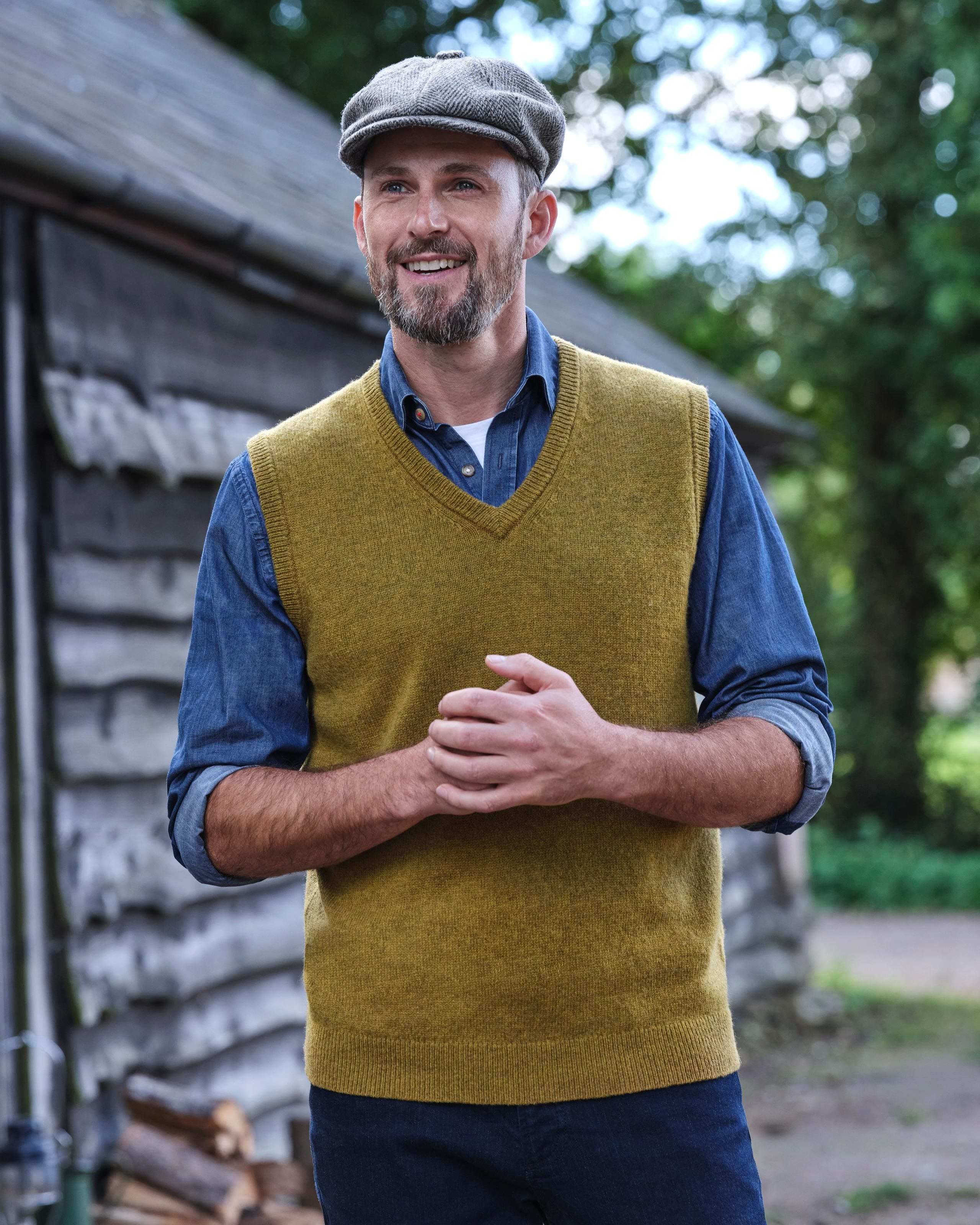 Y's for men Wool gabardine Best Sleeveless top MR-V02-100 Navy