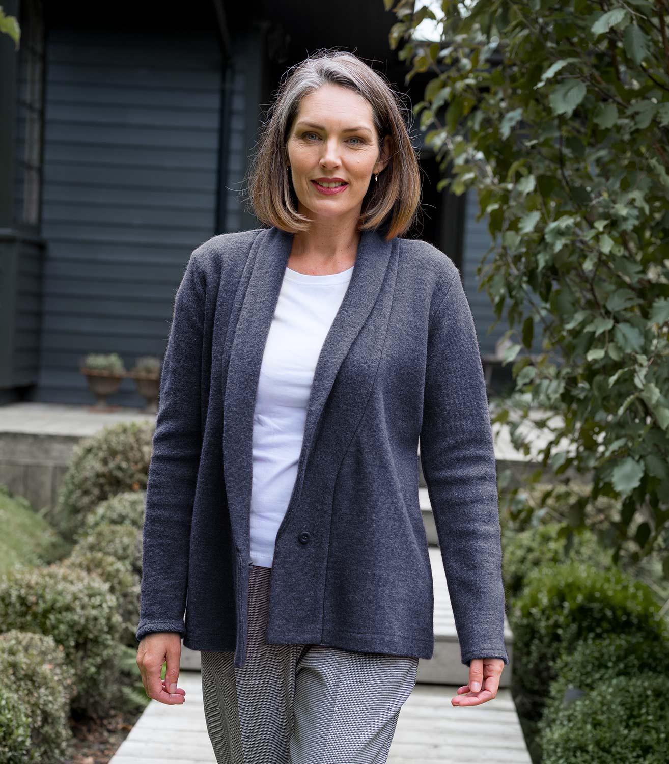 Navy Ladies Boiled Wool Jacket WoolOvers UK