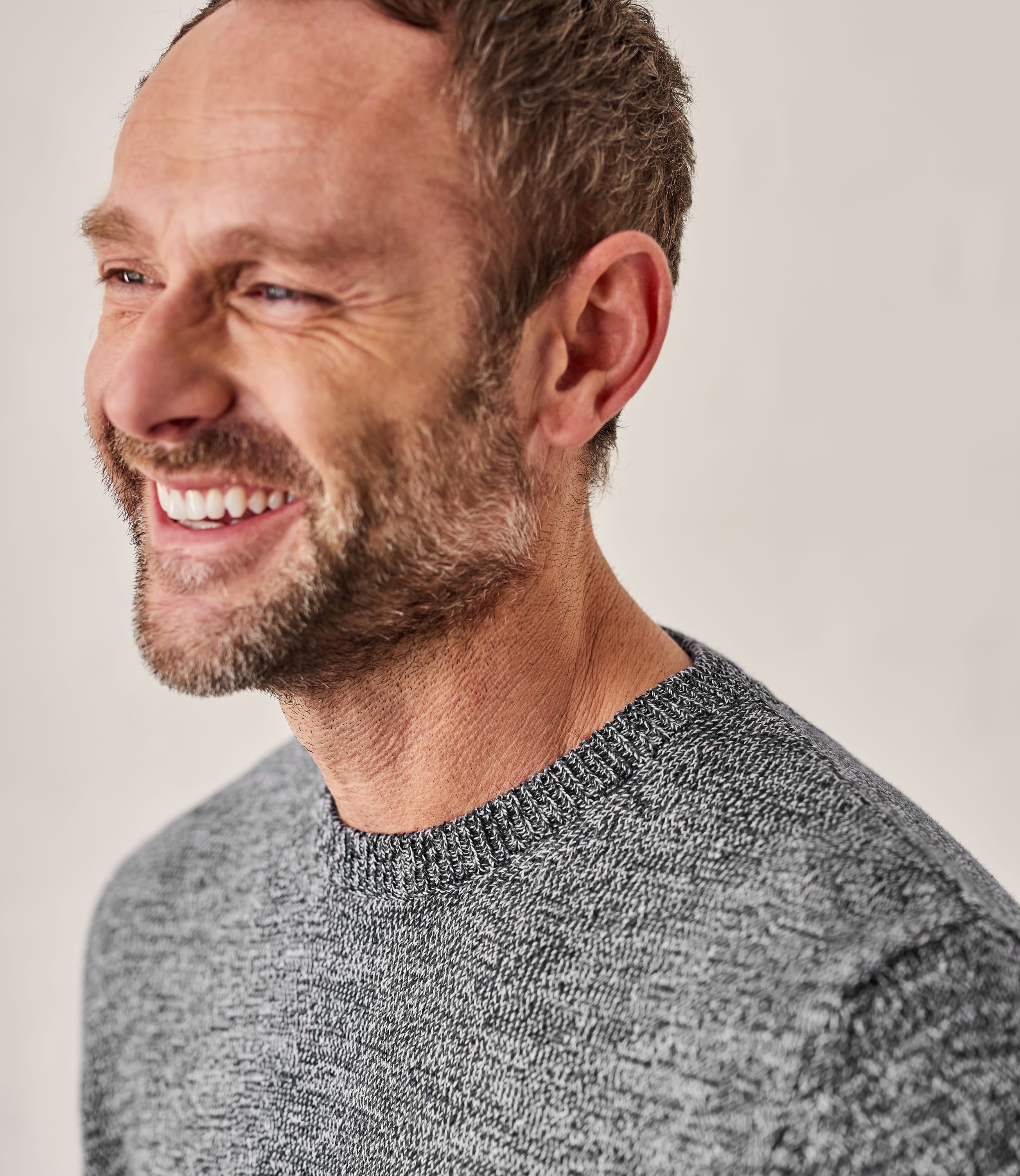 Light Grey 100 Cotton Crew Neck Sweater WoolOvers US