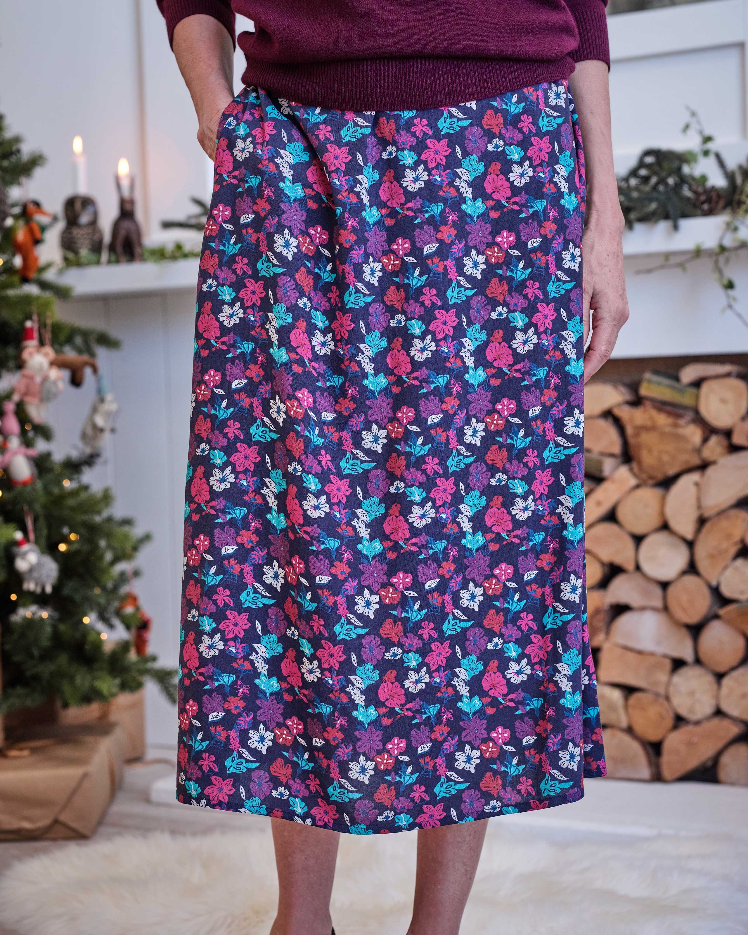 Gonna Maglina Bimba In Cotone - Wooven Skirt Con Elastico In Vita | Made In Poland - Foto 5