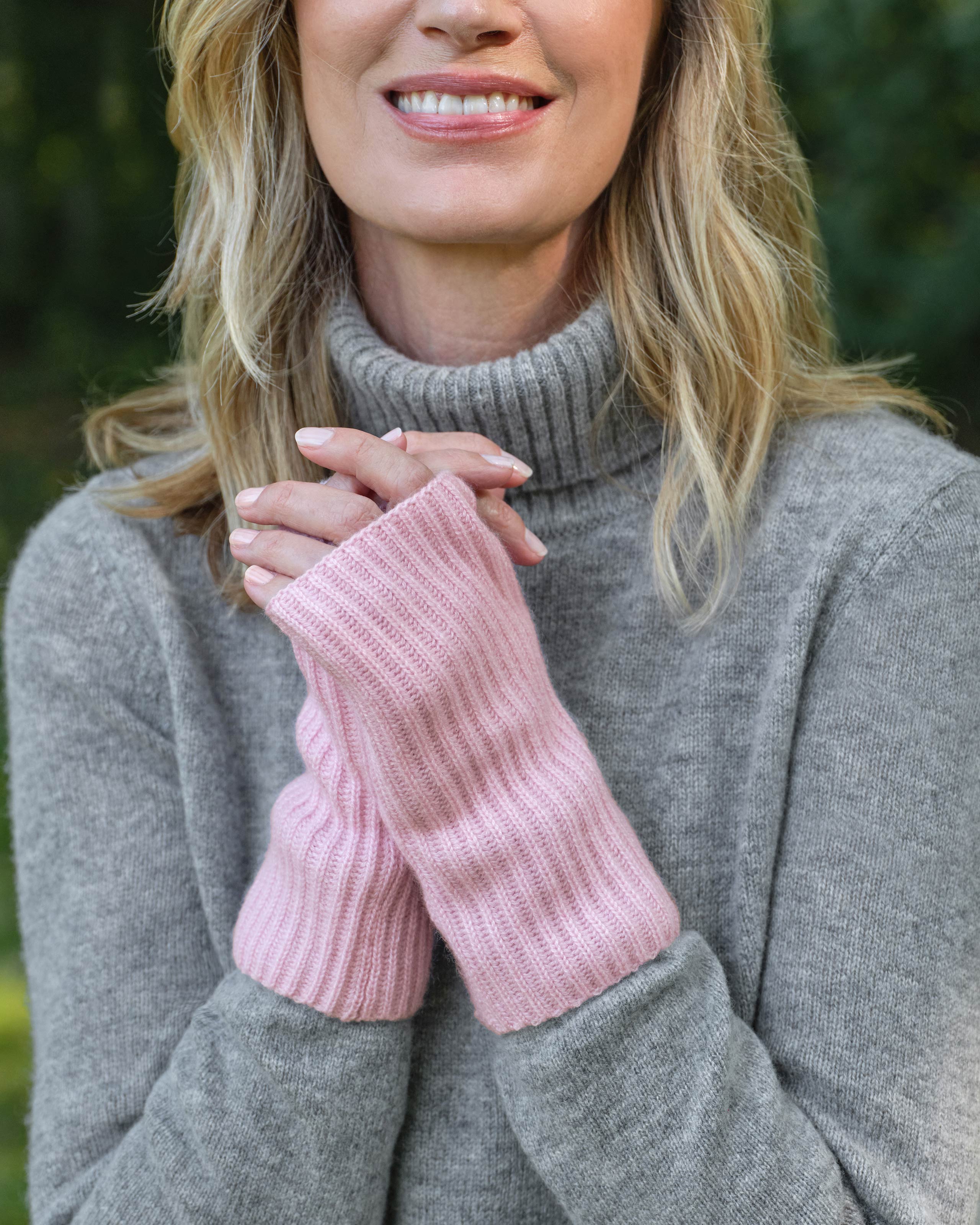 Pink Pure Cashmere Straight Lapel Women Coat