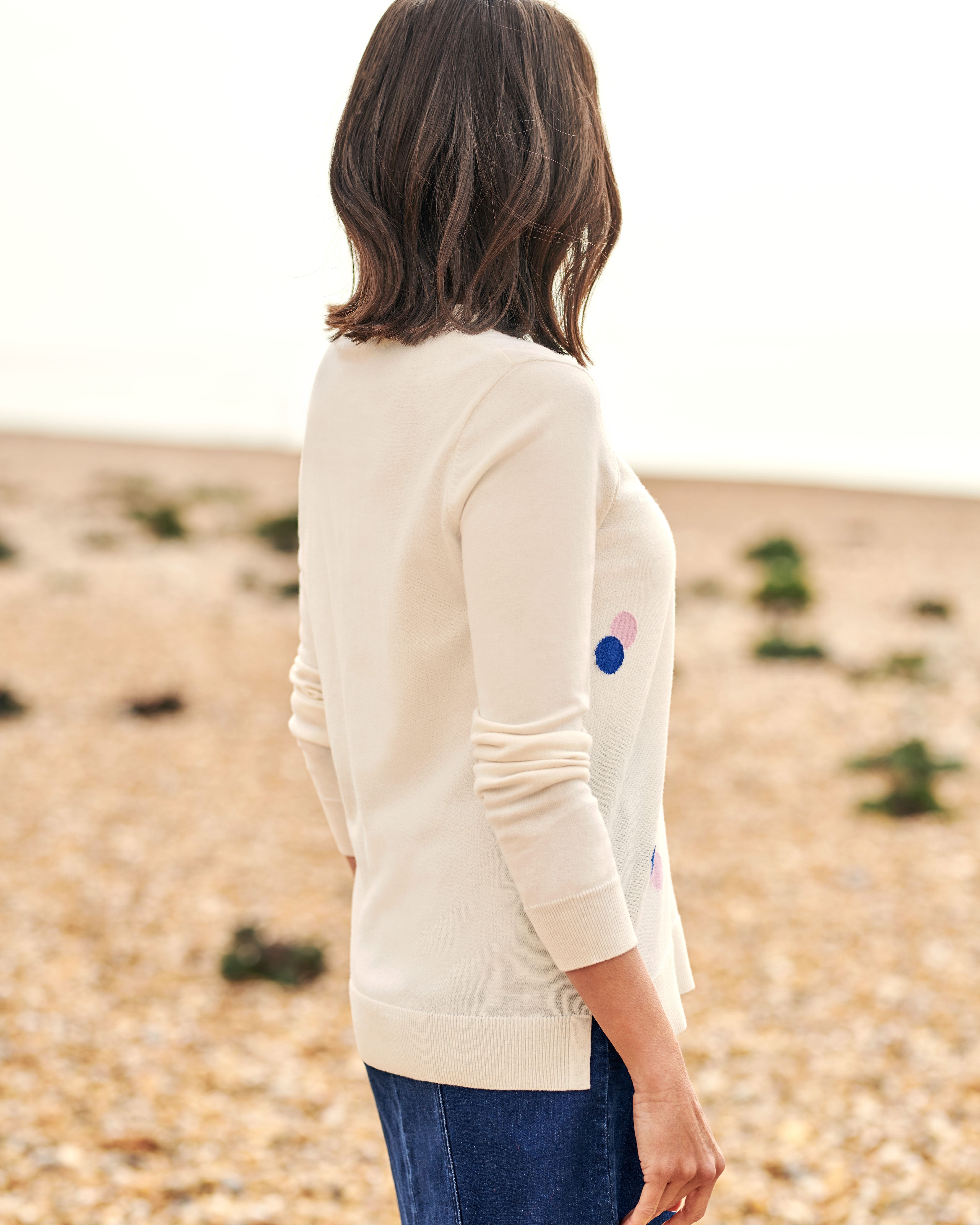 Cream Multi Organic Cotton Spot Jumper WoolOvers UK