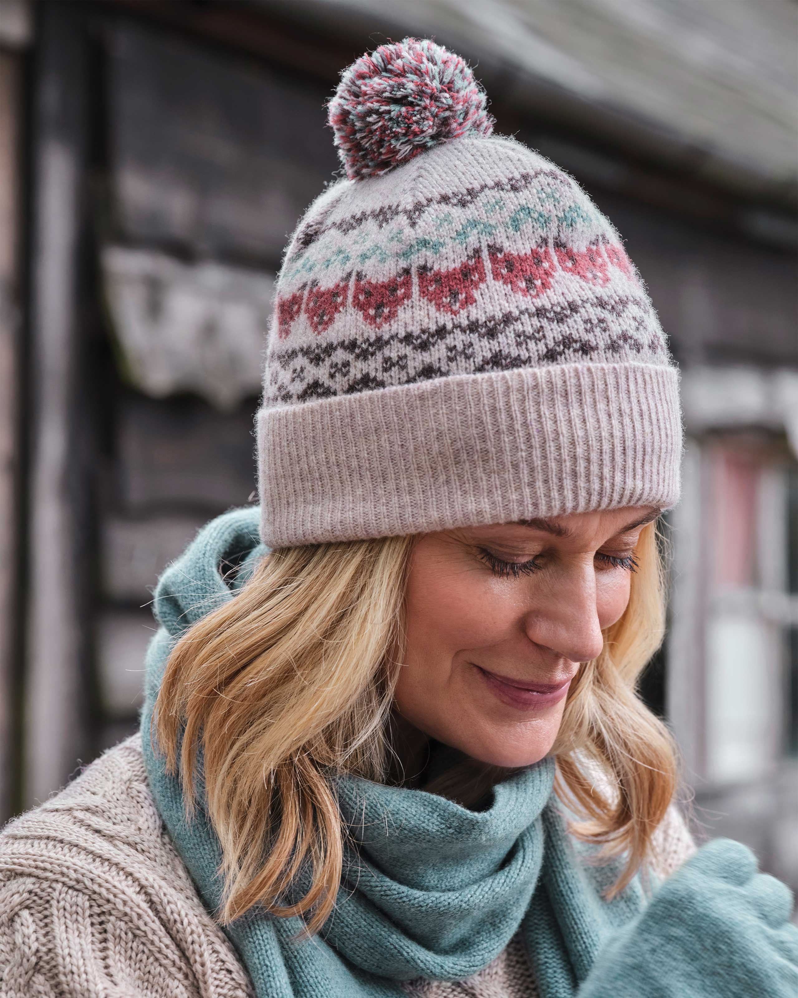 Oat Multi Pure Lambswool | Fairisle Fox Hat