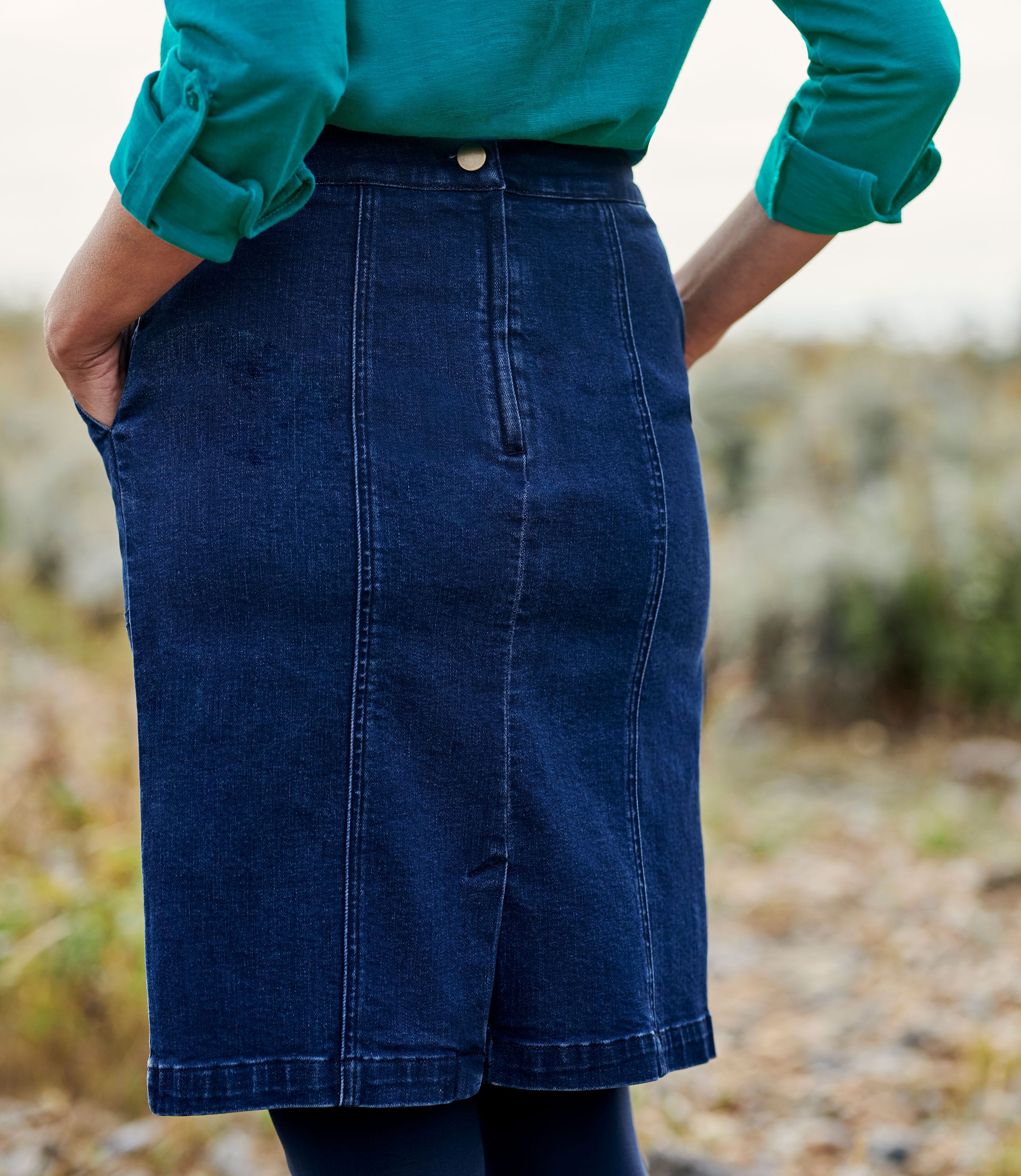 Denim | Cotton Denim Skirt | WoolOvers US