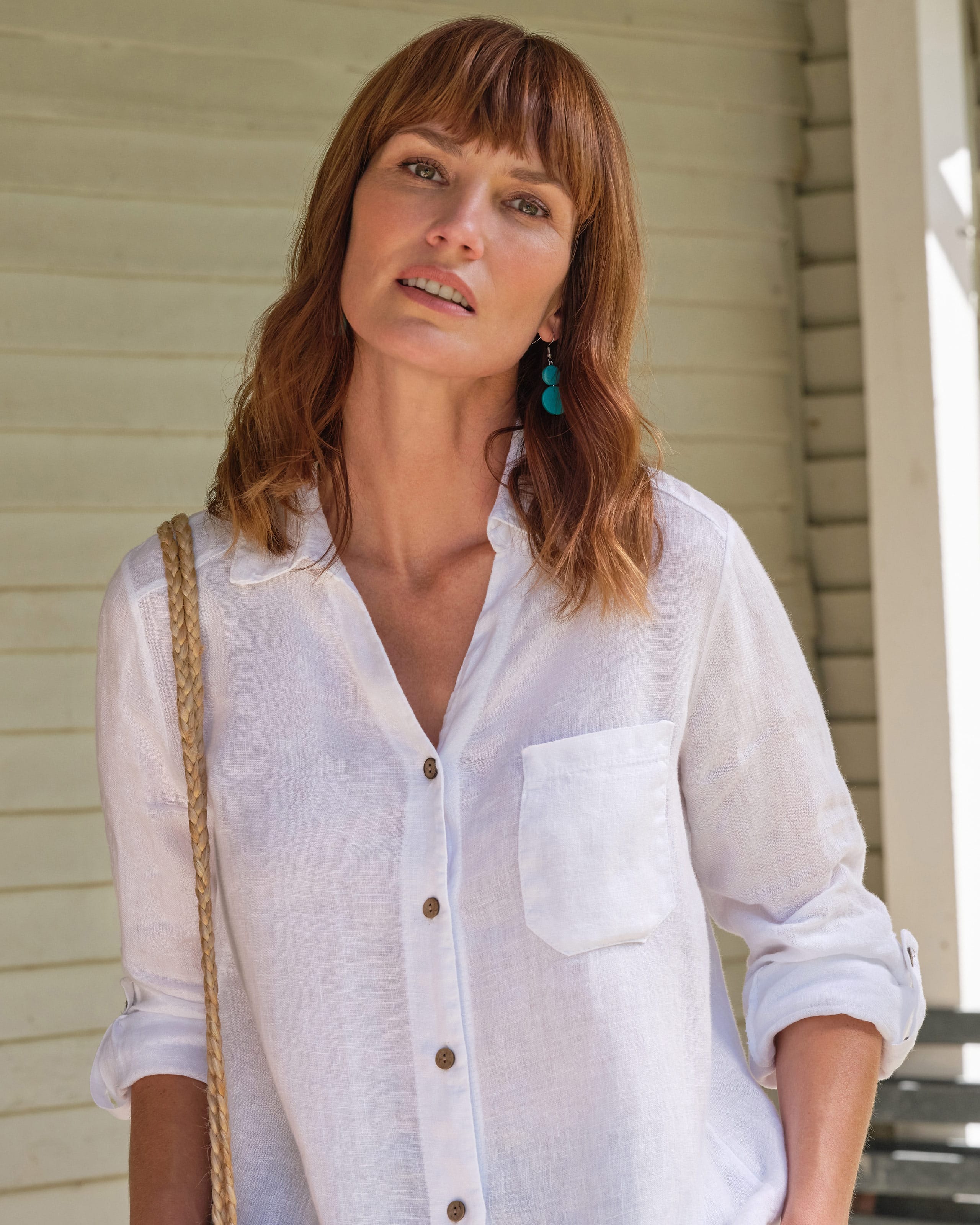 White | Relaxed Fit Linen Shirt | WoolOvers UK