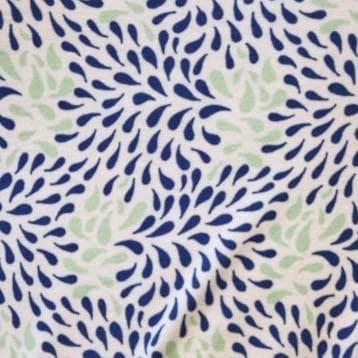 Navy Ivory Fan Print