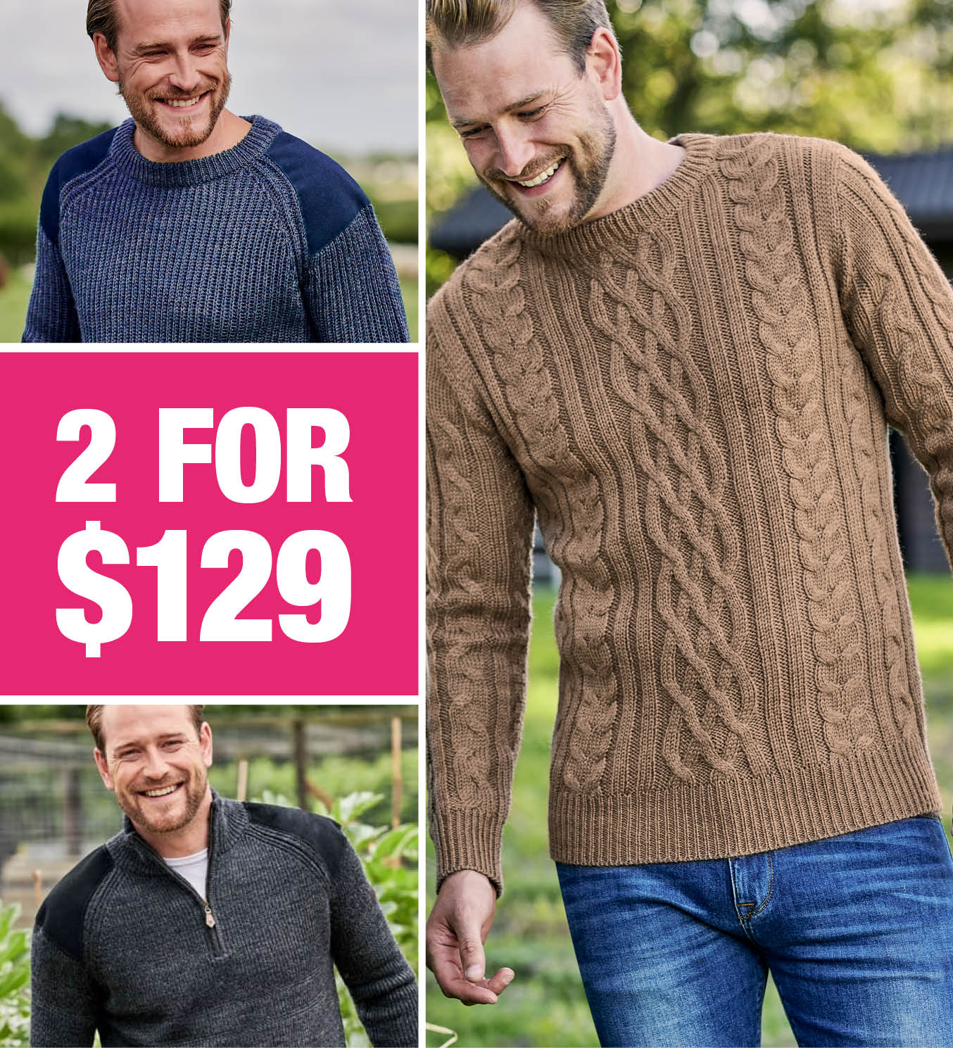 Mens 2 for $129 Pure Wool Offer