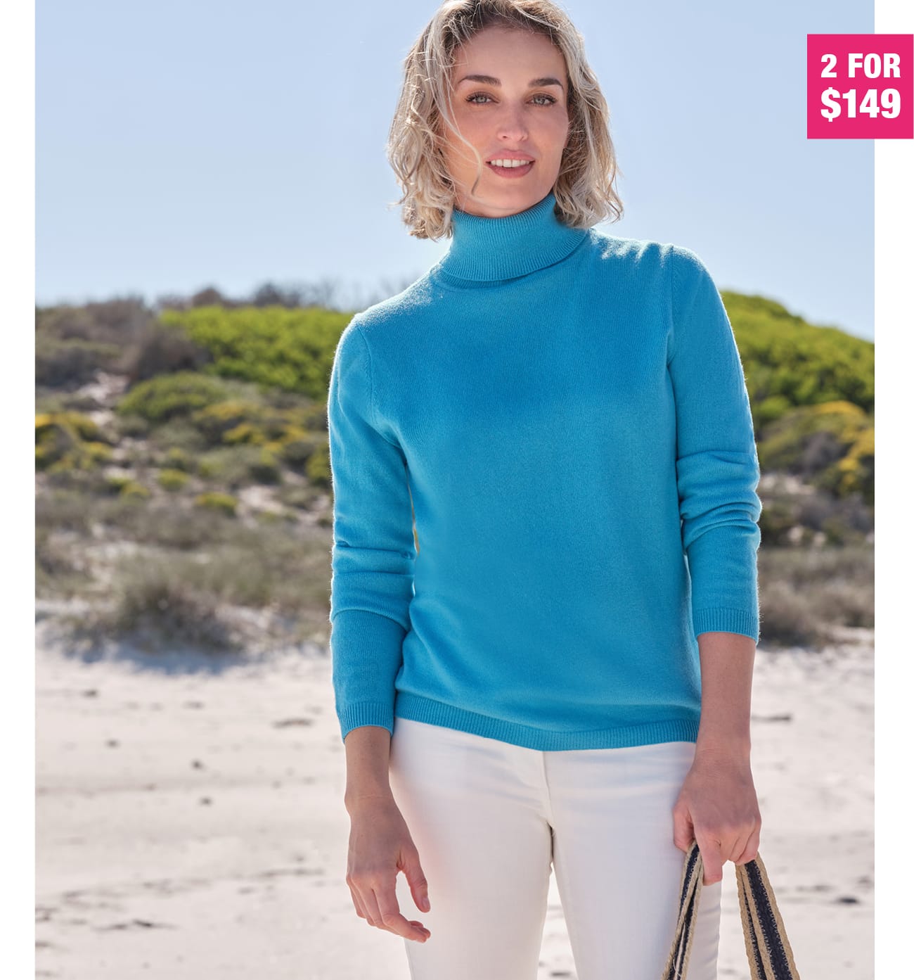 Cashmere and Merino Fitted Turtle Neck Knitted Sweater