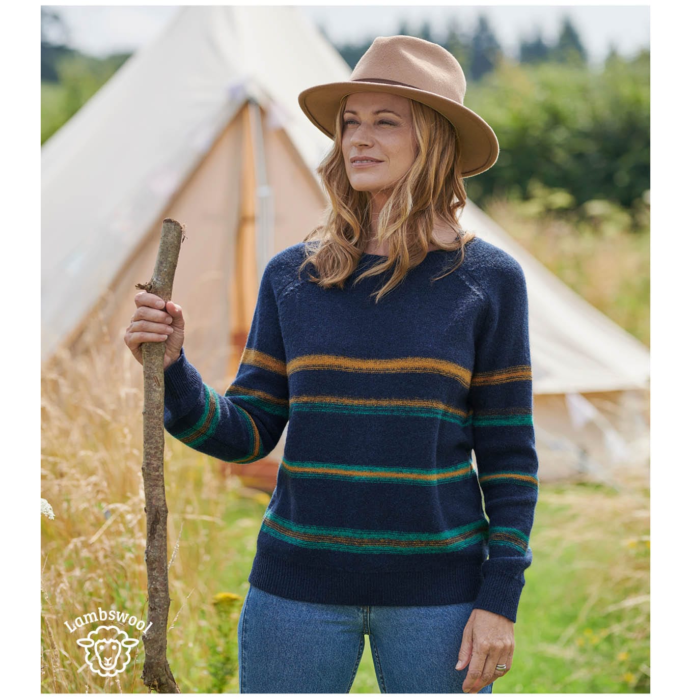 Lambswool Textured Stripe Sweater