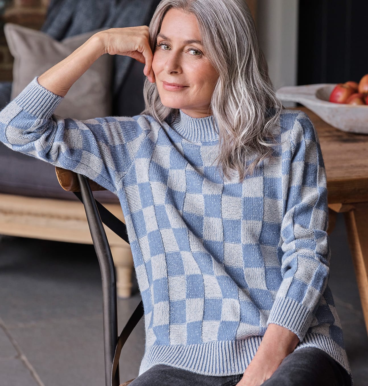 Mono Chequered Sweater