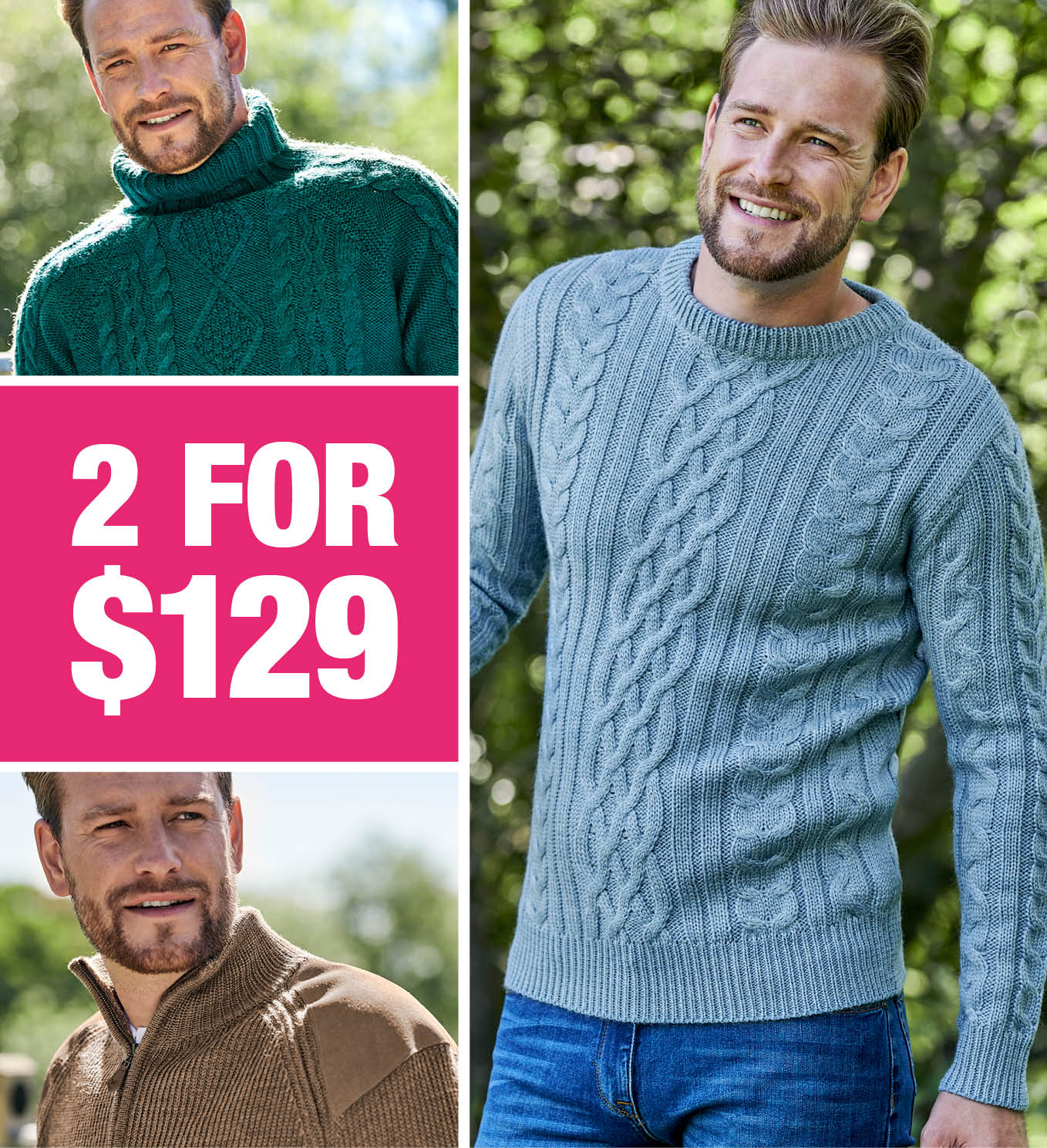 Mens 2 for $129 Pure Wool Offer