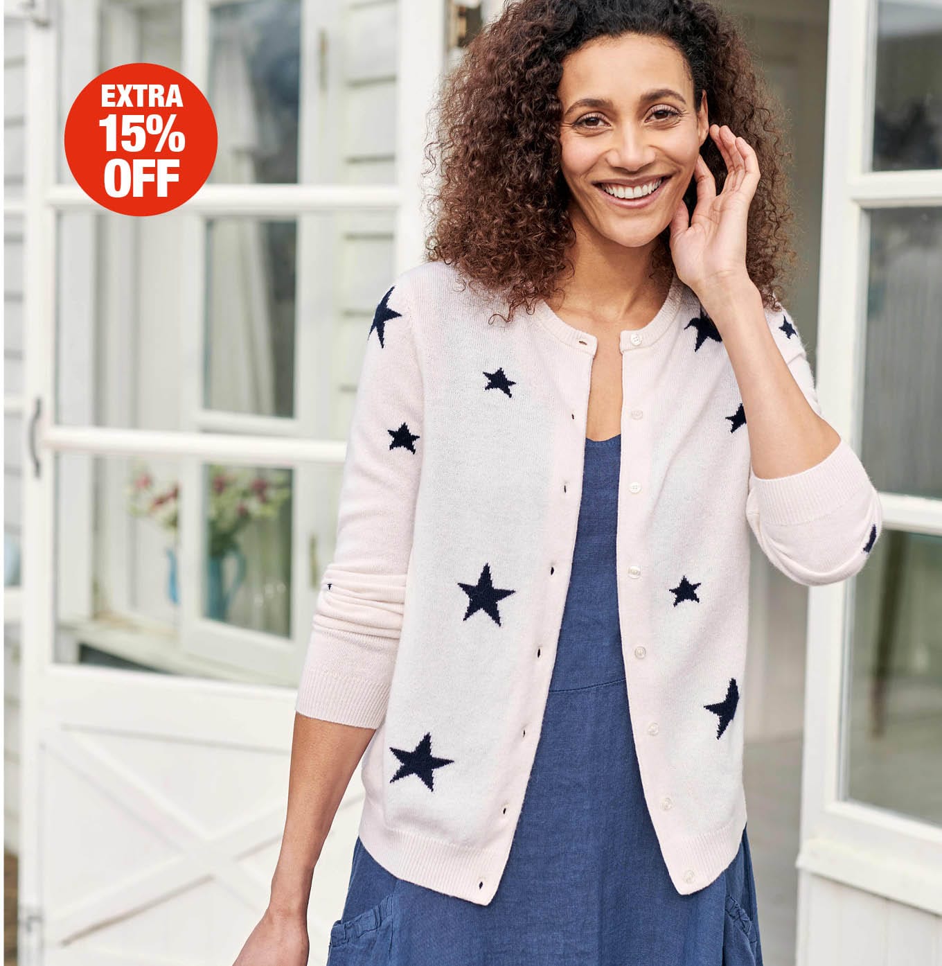 Star Crew Neck Cardigan