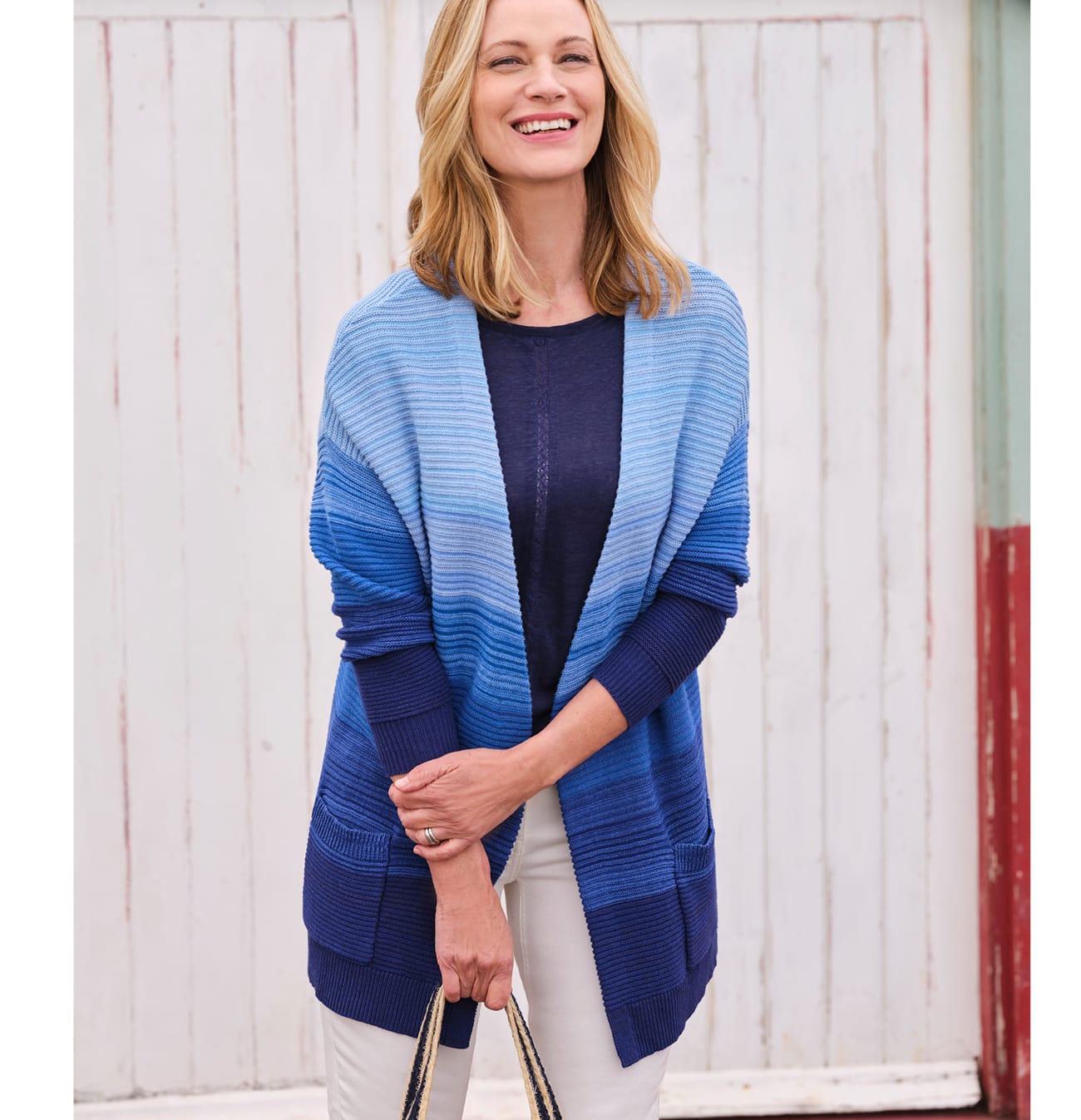 Textured Ombre Color Cardigan