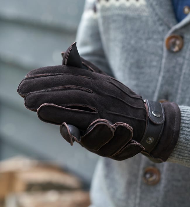 Mens Suede Glove with Leather Trims s 