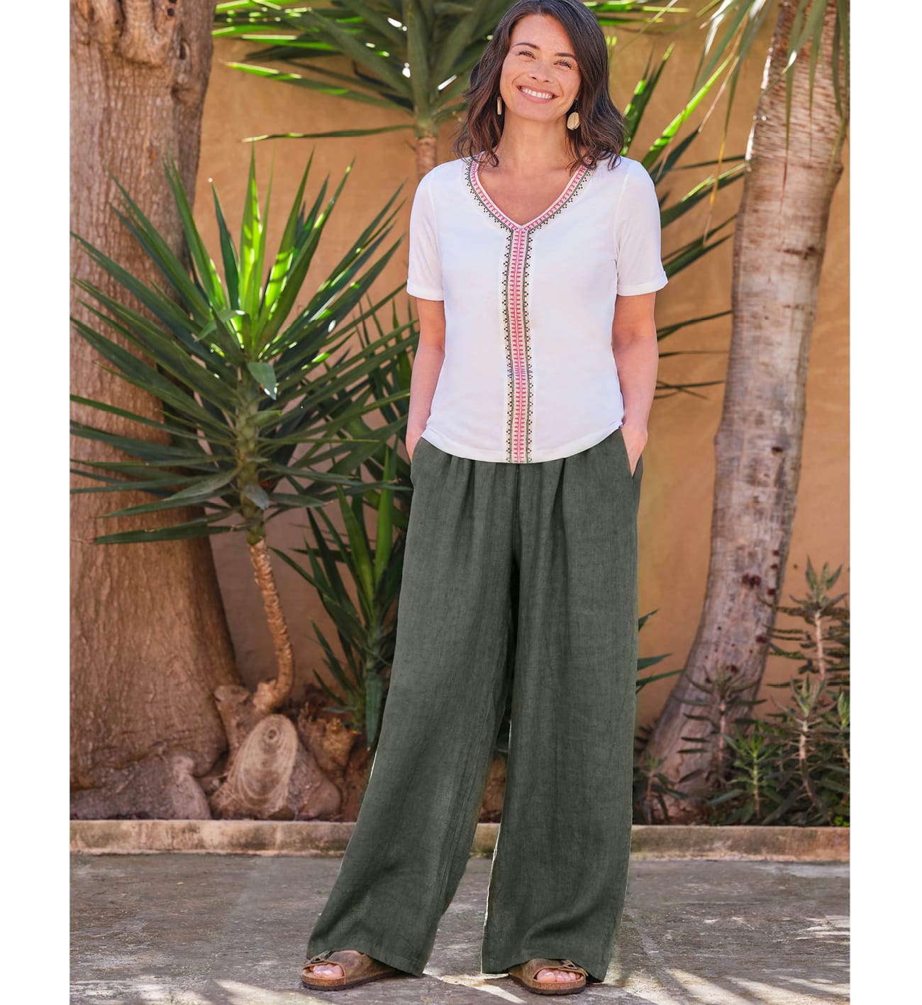 Linen Wide Leg Trouser