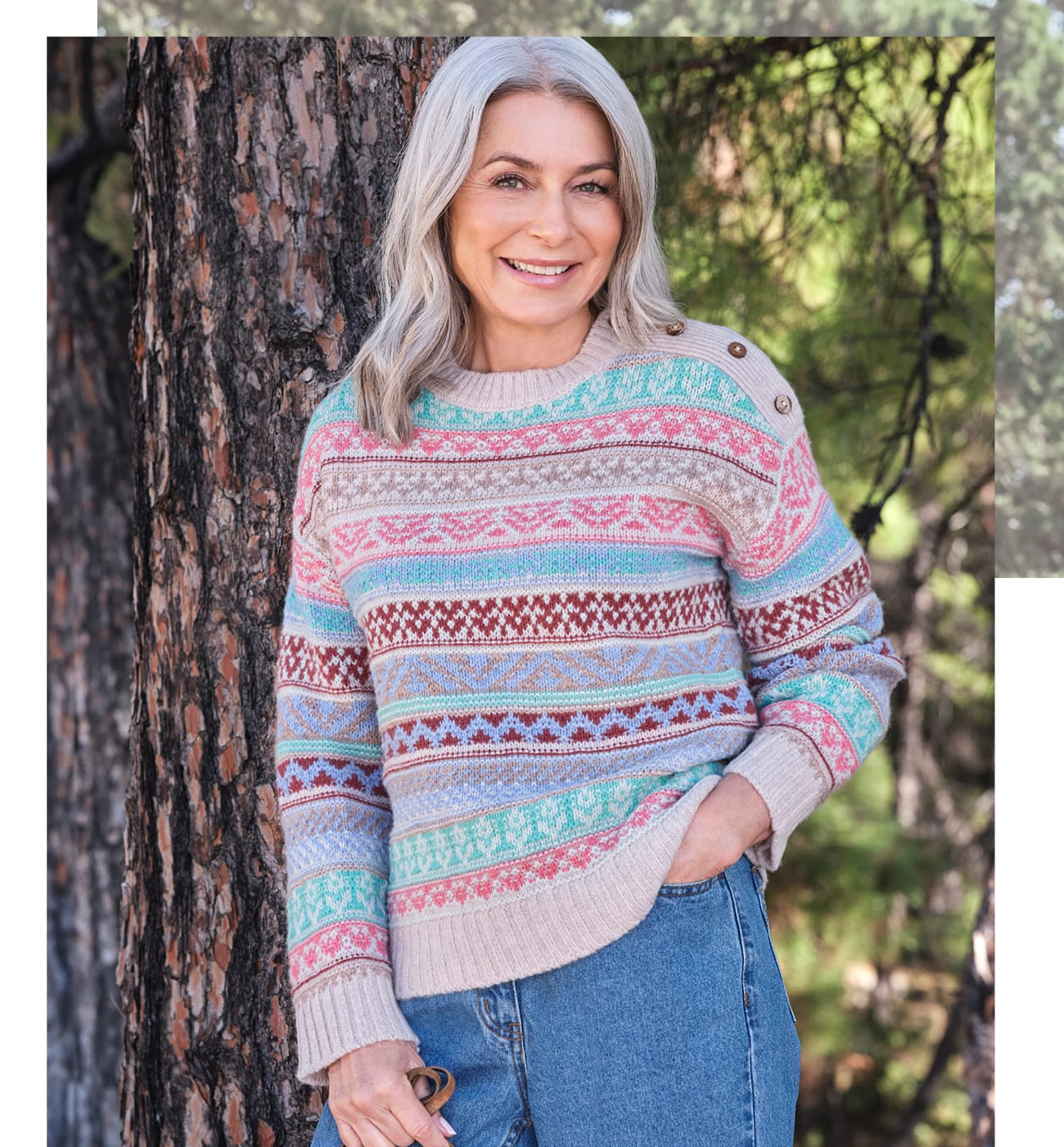 Garter Stitch Textured Stripe Sweater